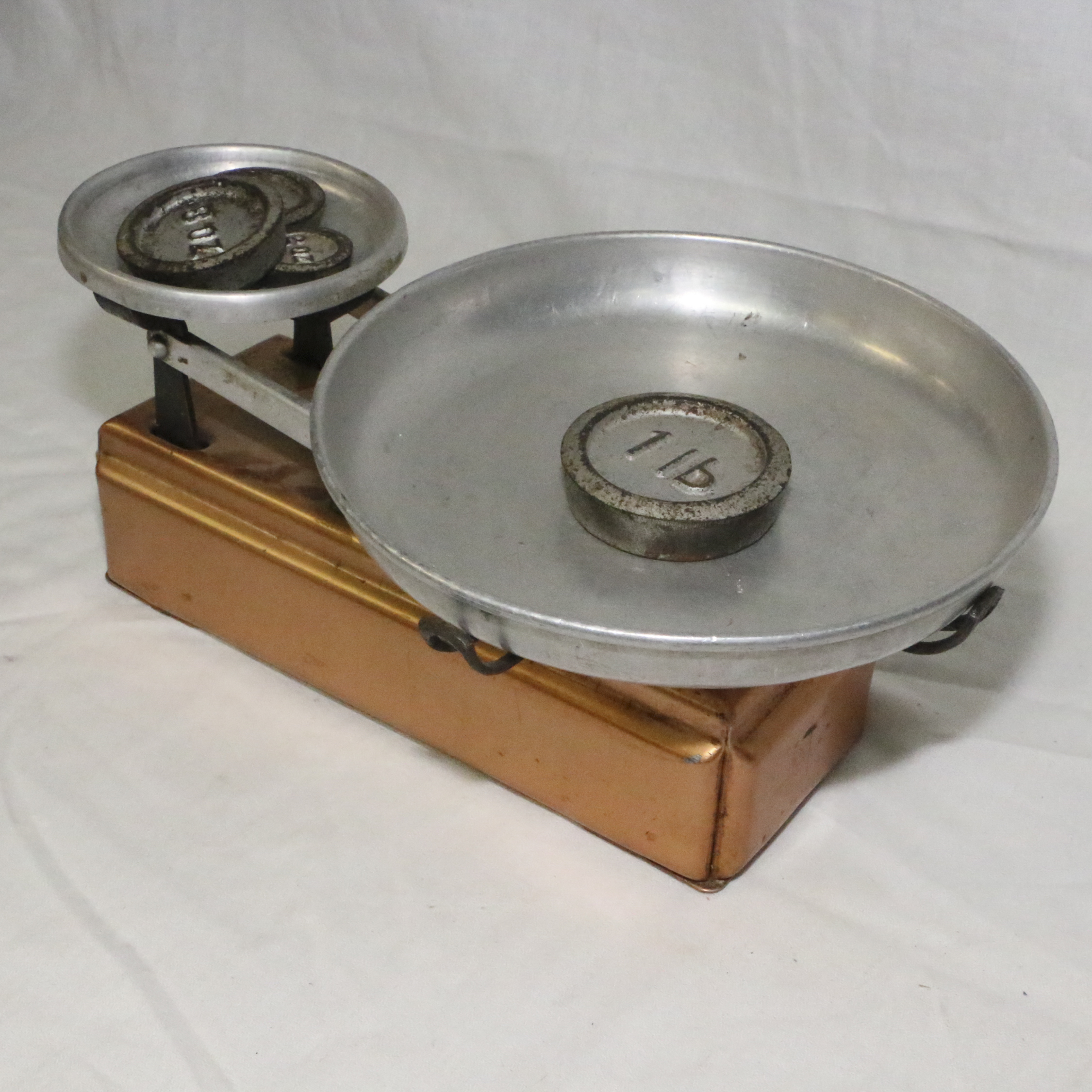 Metal Balance Scale with Weights, Early/Mid-20th Century