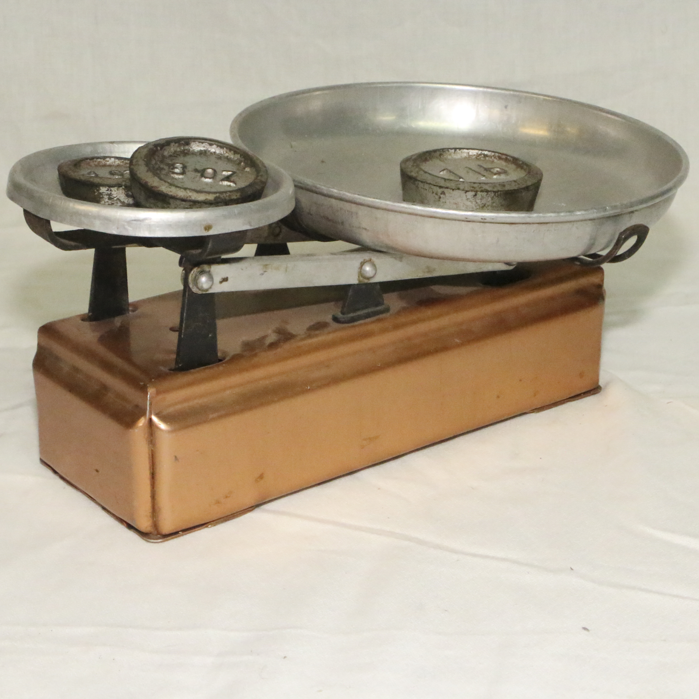 Metal Balance Scale with Weights, Early/Mid-20th Century