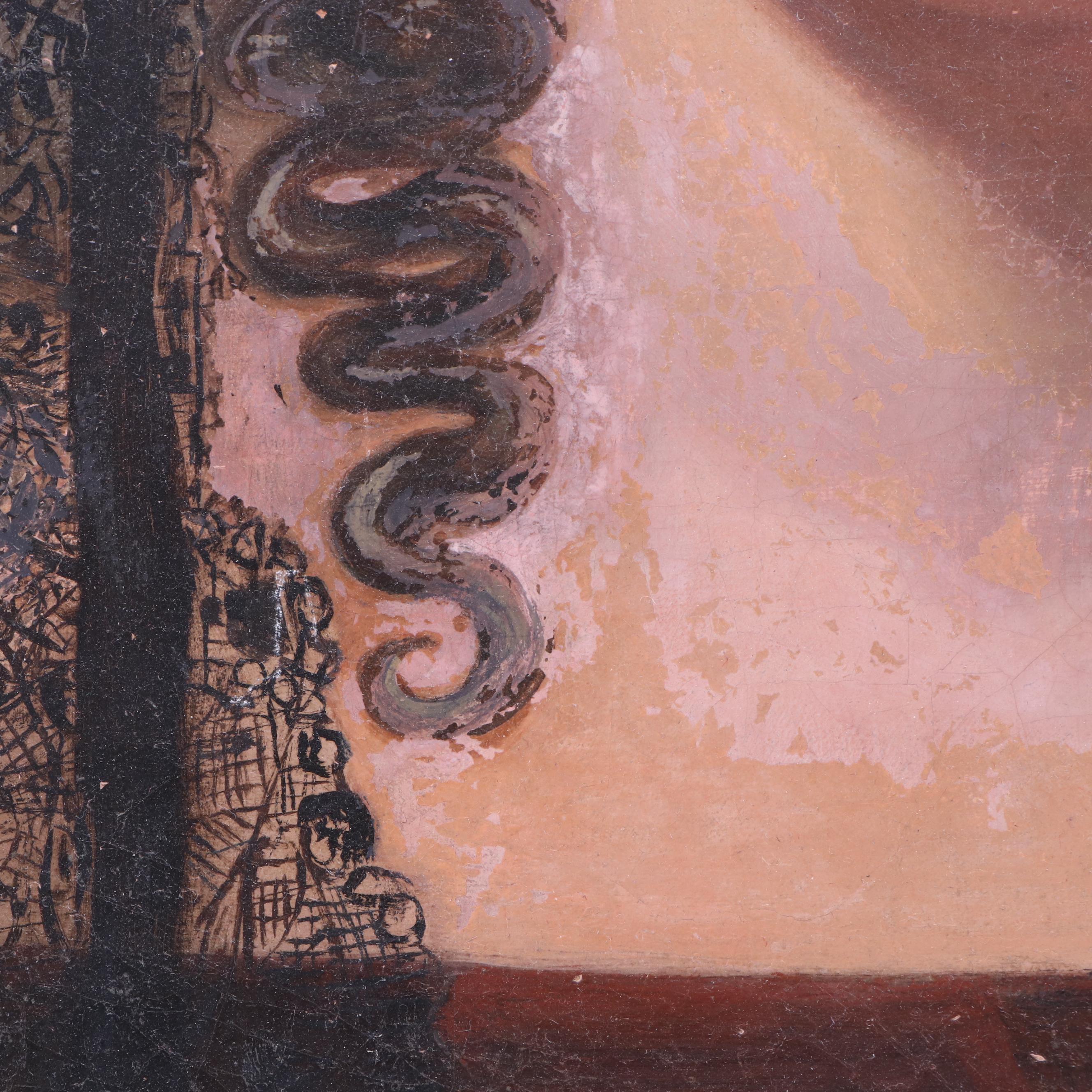 19th Century Portrait Oil Painting of a Widow