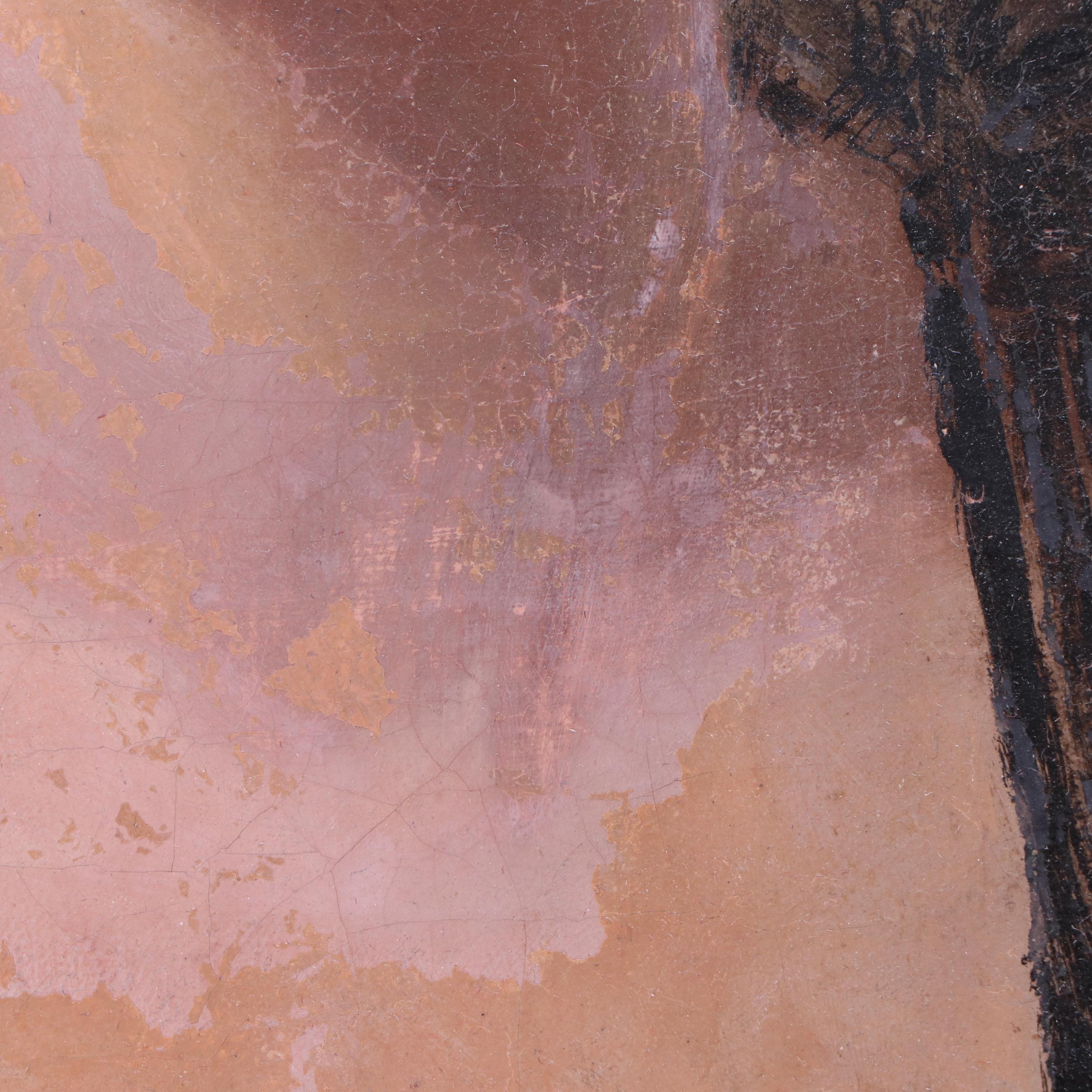 19th Century Portrait Oil Painting of a Widow