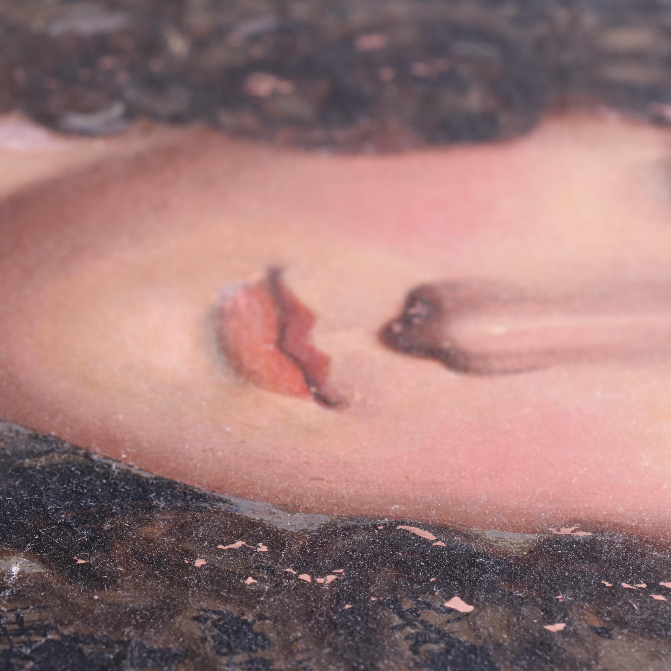 19th Century Portrait Oil Painting of a Widow