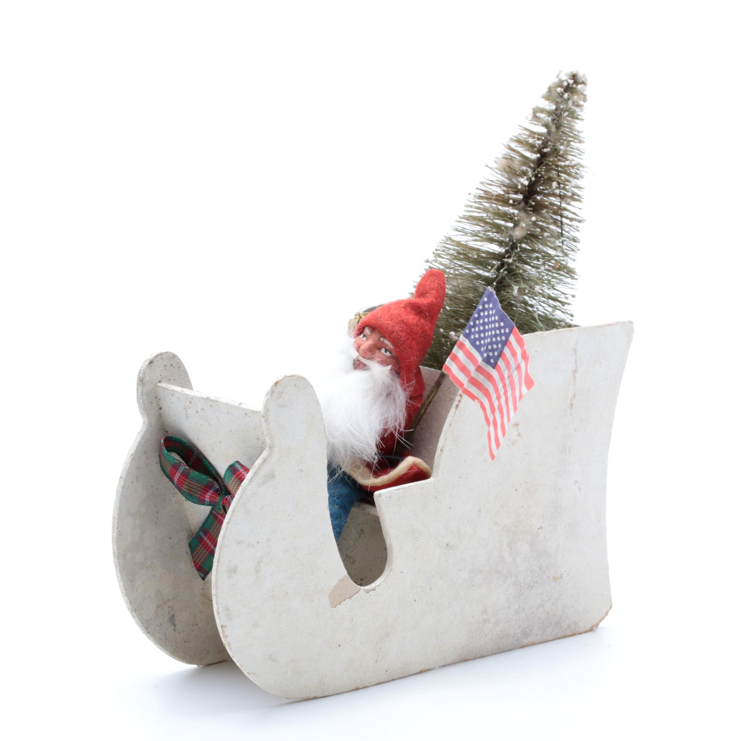 Vintage Cardboard Sleigh Candy Container