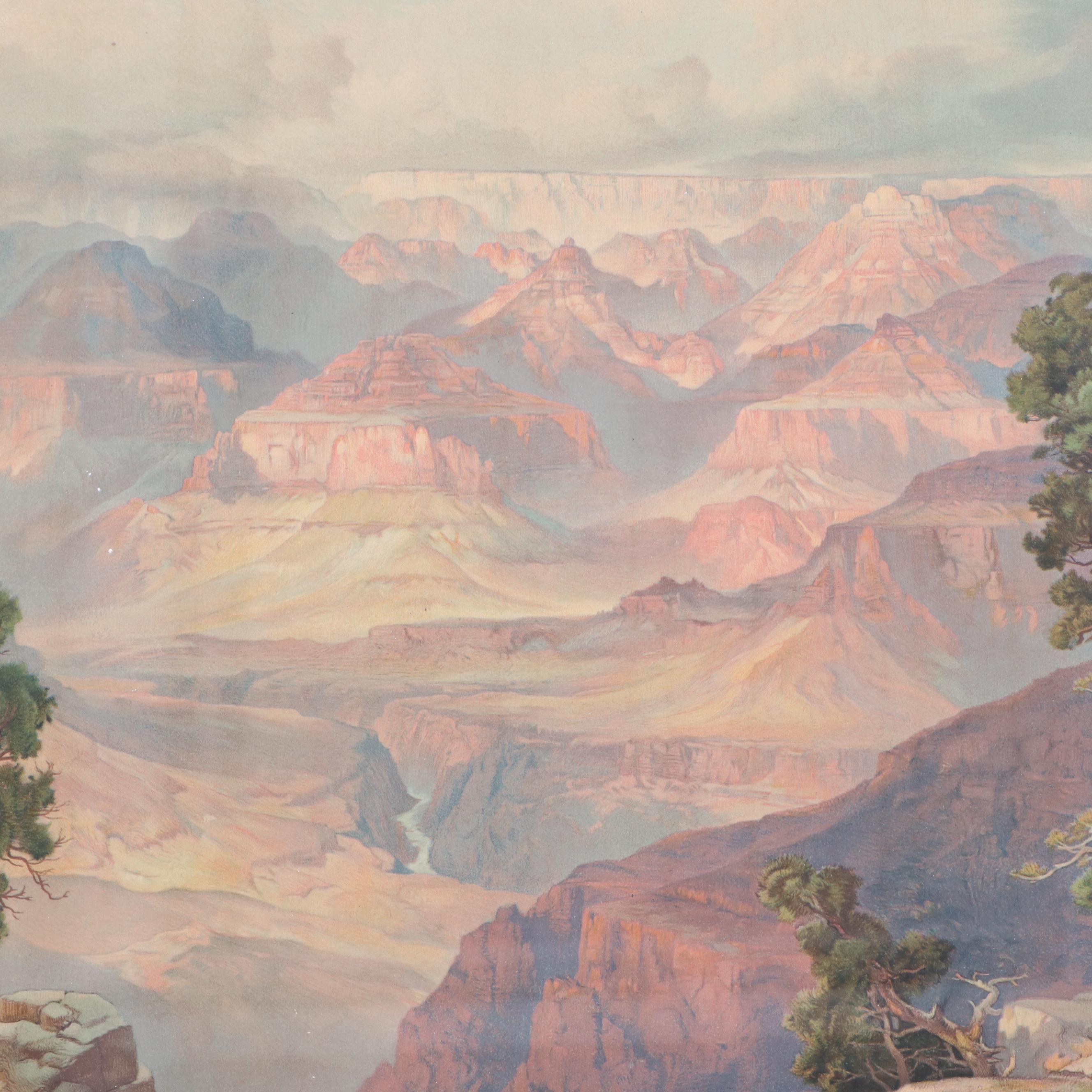 Offset Lithograph after Thomas Moran "Grand Canyon of Arizona on the Santa Fe"