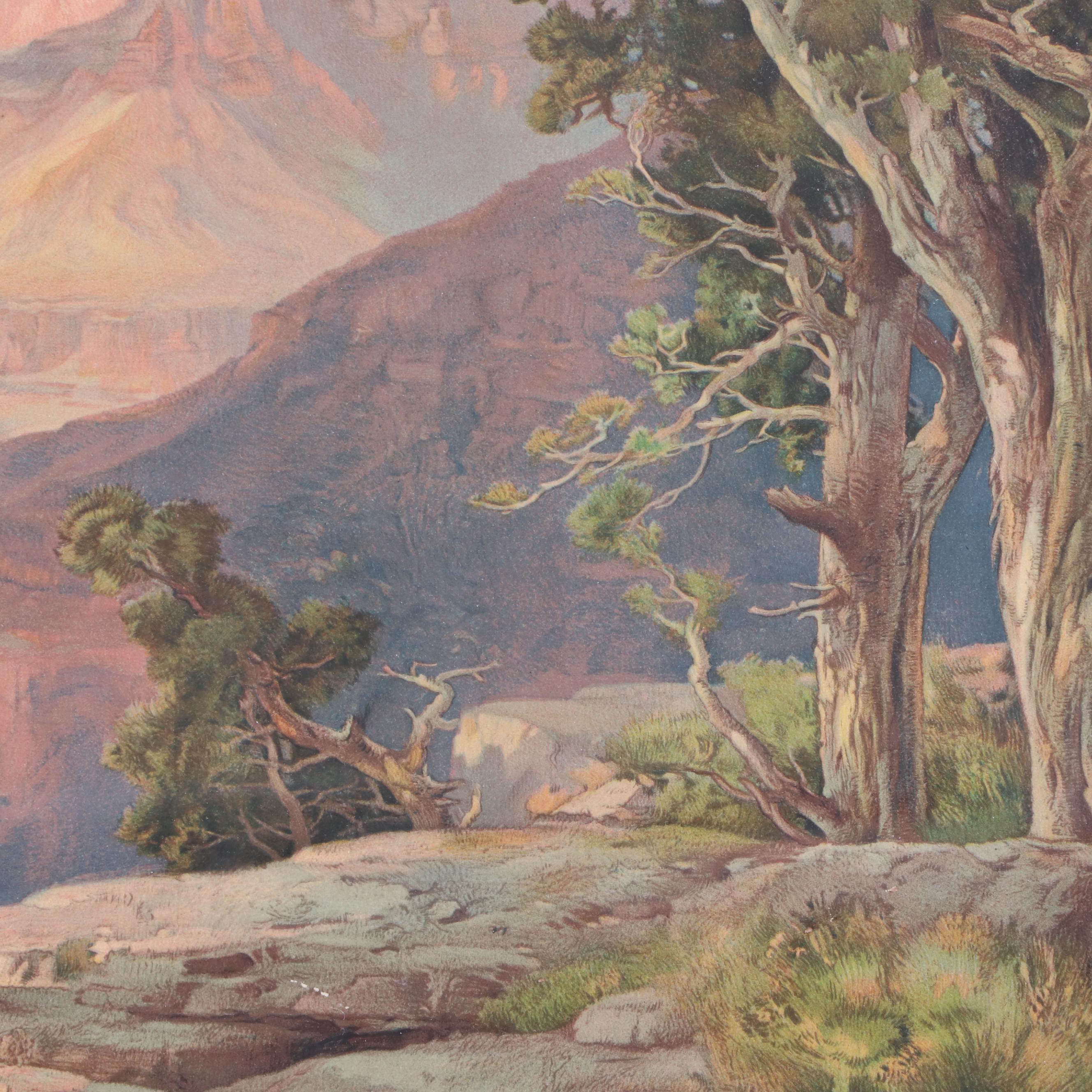 Offset Lithograph after Thomas Moran "Grand Canyon of Arizona on the Santa Fe"