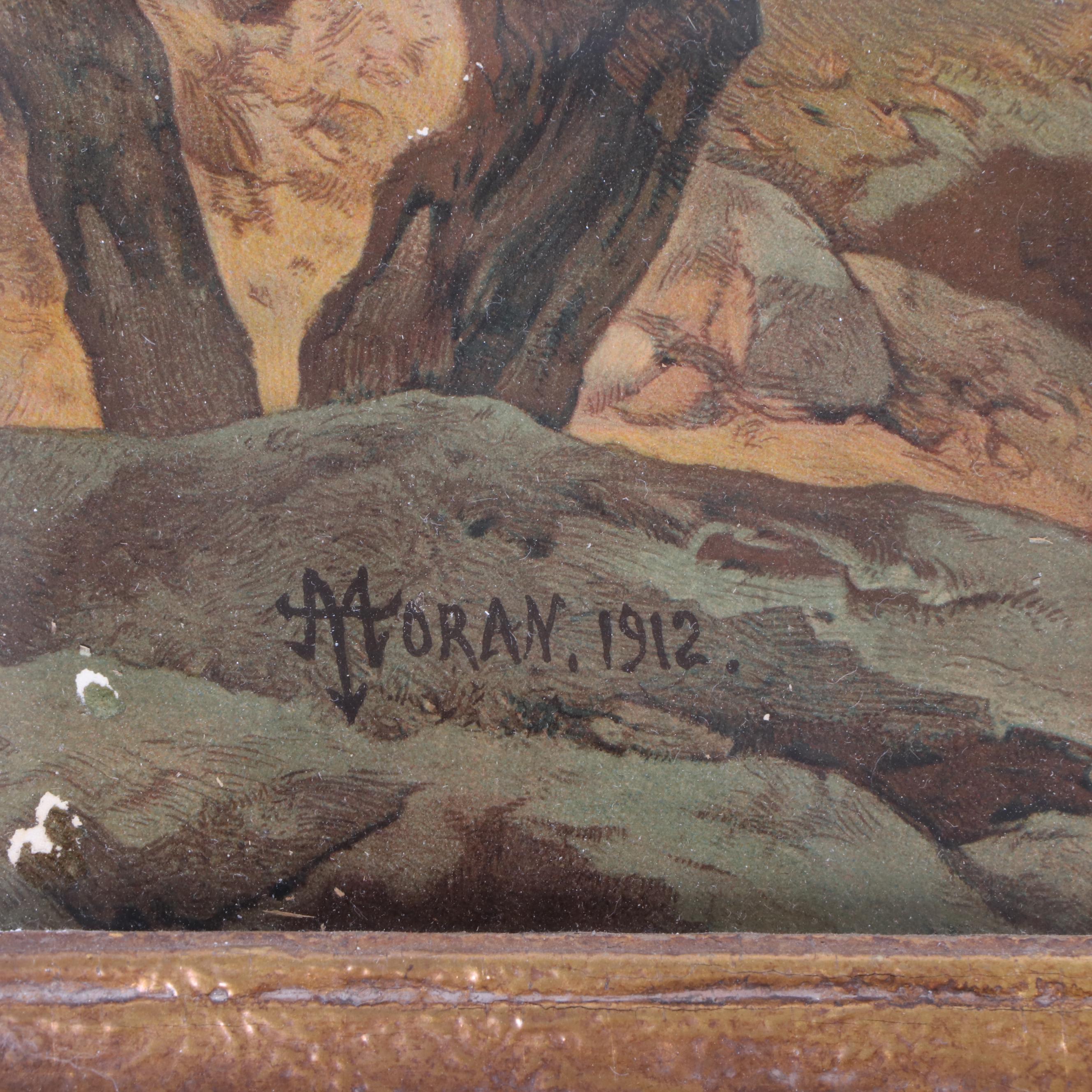 Offset Lithograph after Thomas Moran "Grand Canyon of Arizona on the Santa Fe"