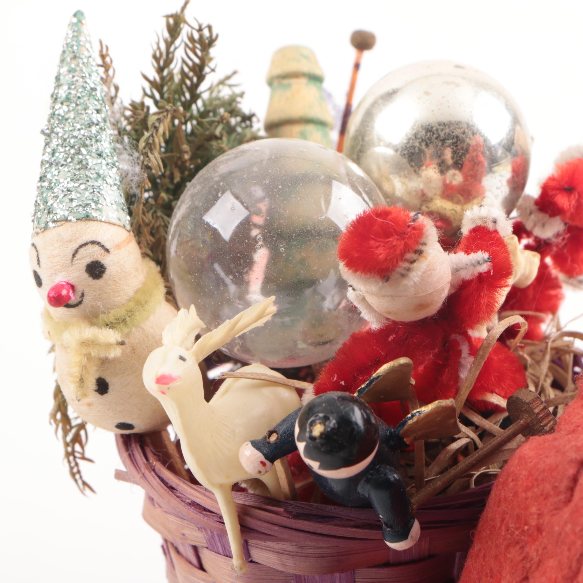 Antique German Christmas Belsnickle on Horse Drawn Sleigh