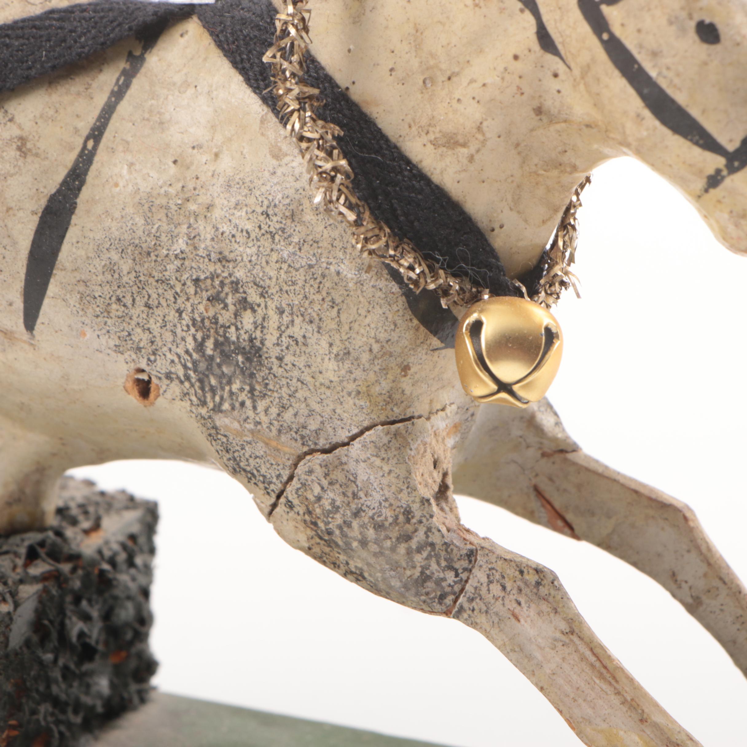 Antique German Christmas Belsnickle on Horse Drawn Sleigh