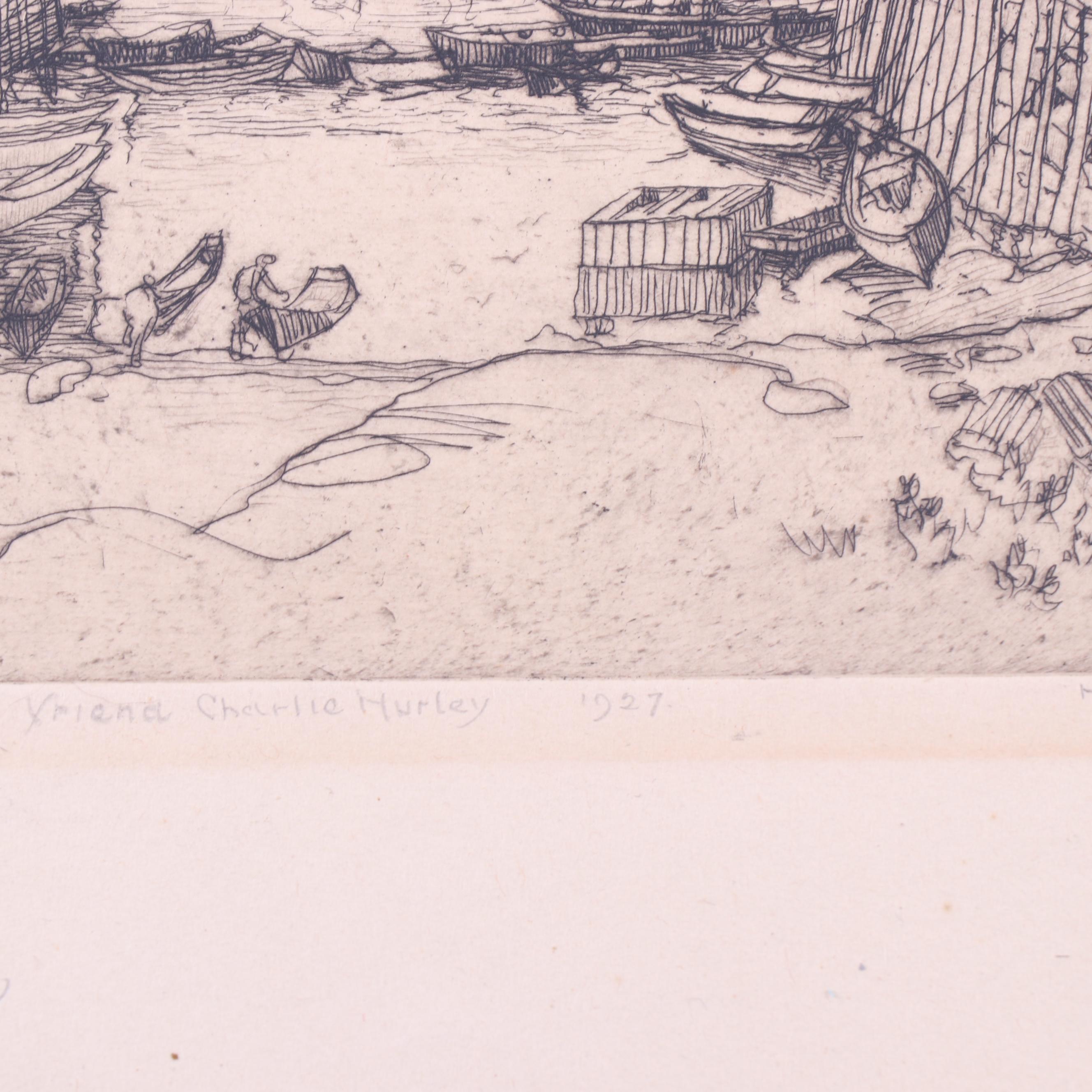 Henry O'Connor Etching of Gloucester Dock