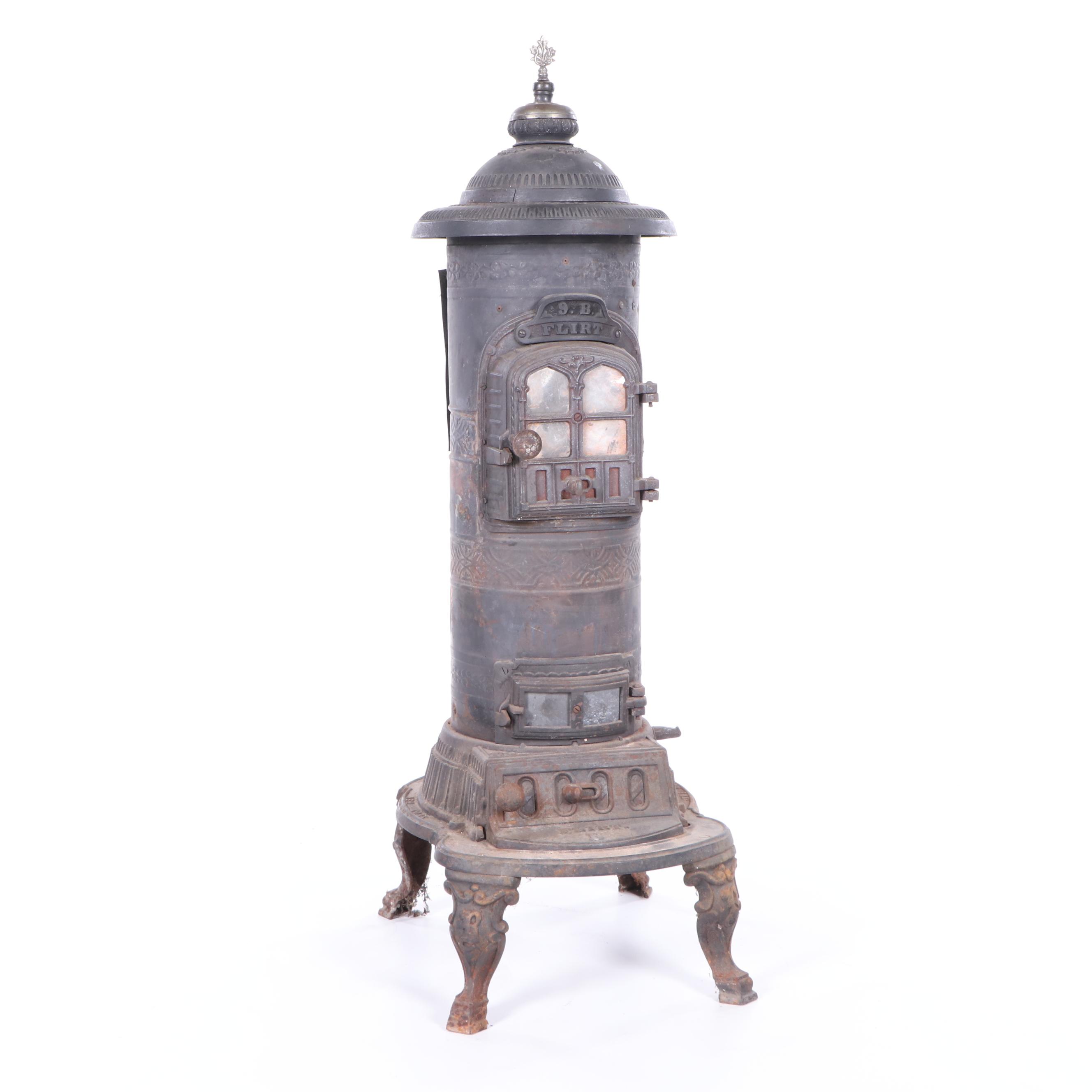 The Union Stove Works "Flirt" Cast Iron Parlor Stove, Early 20th Century