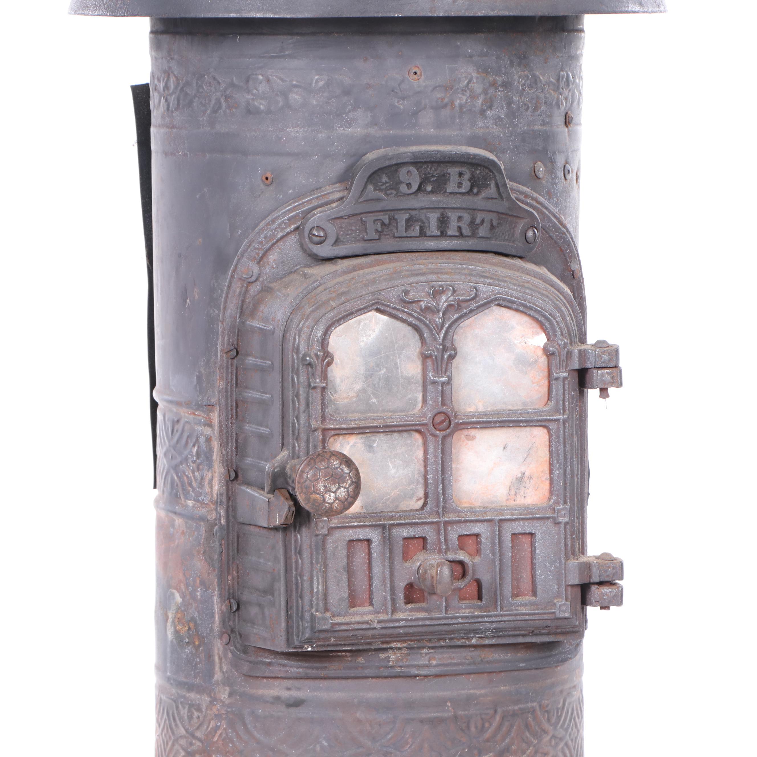 The Union Stove Works "Flirt" Cast Iron Parlor Stove, Early 20th Century