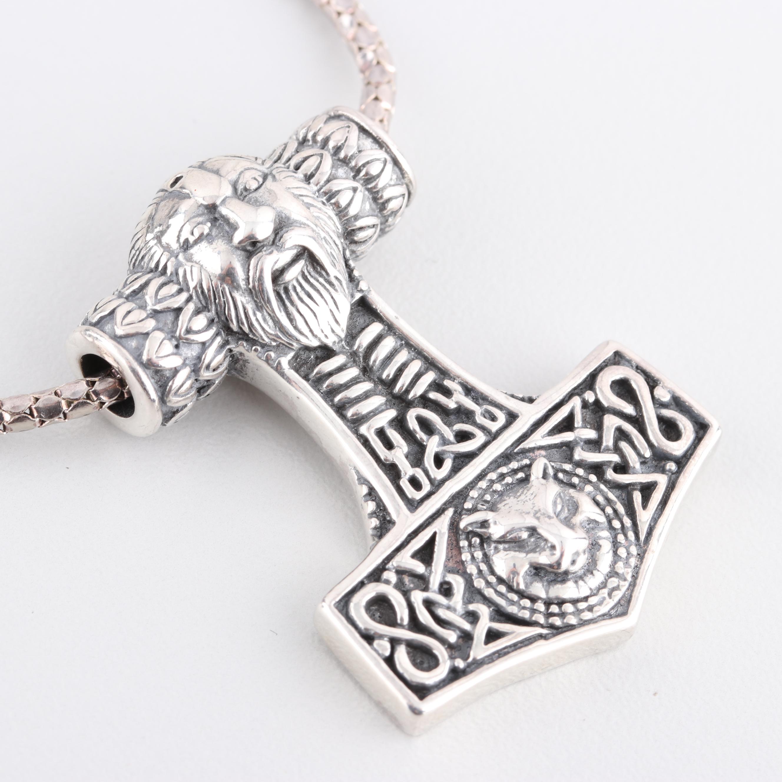 Sterling Silver Nordic Style Pendant Necklace