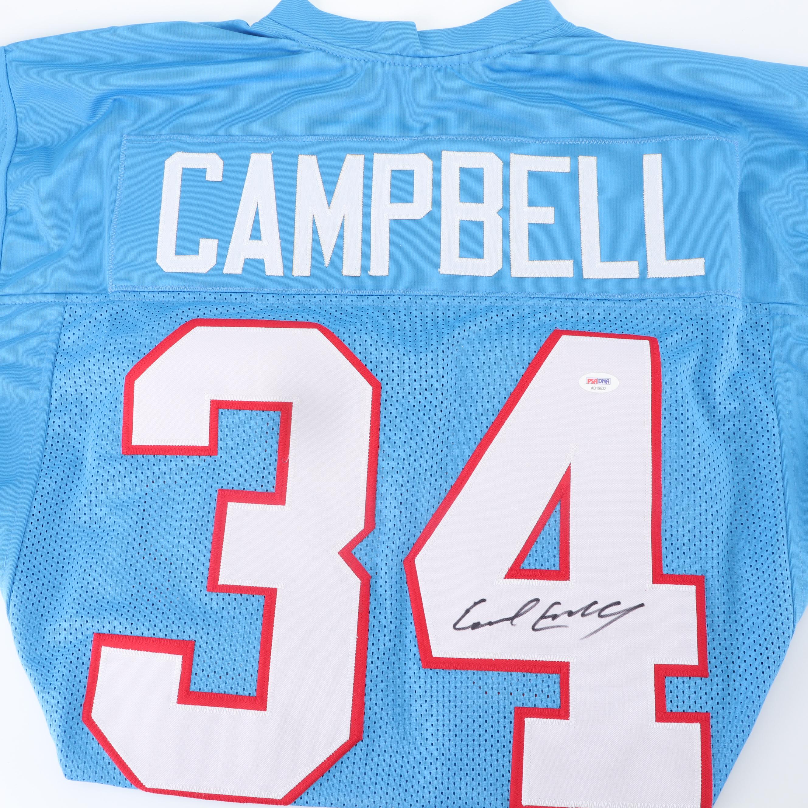 Earl Campbell Autographed Houston Oilers Stats Jersey - PSA/DNA COA