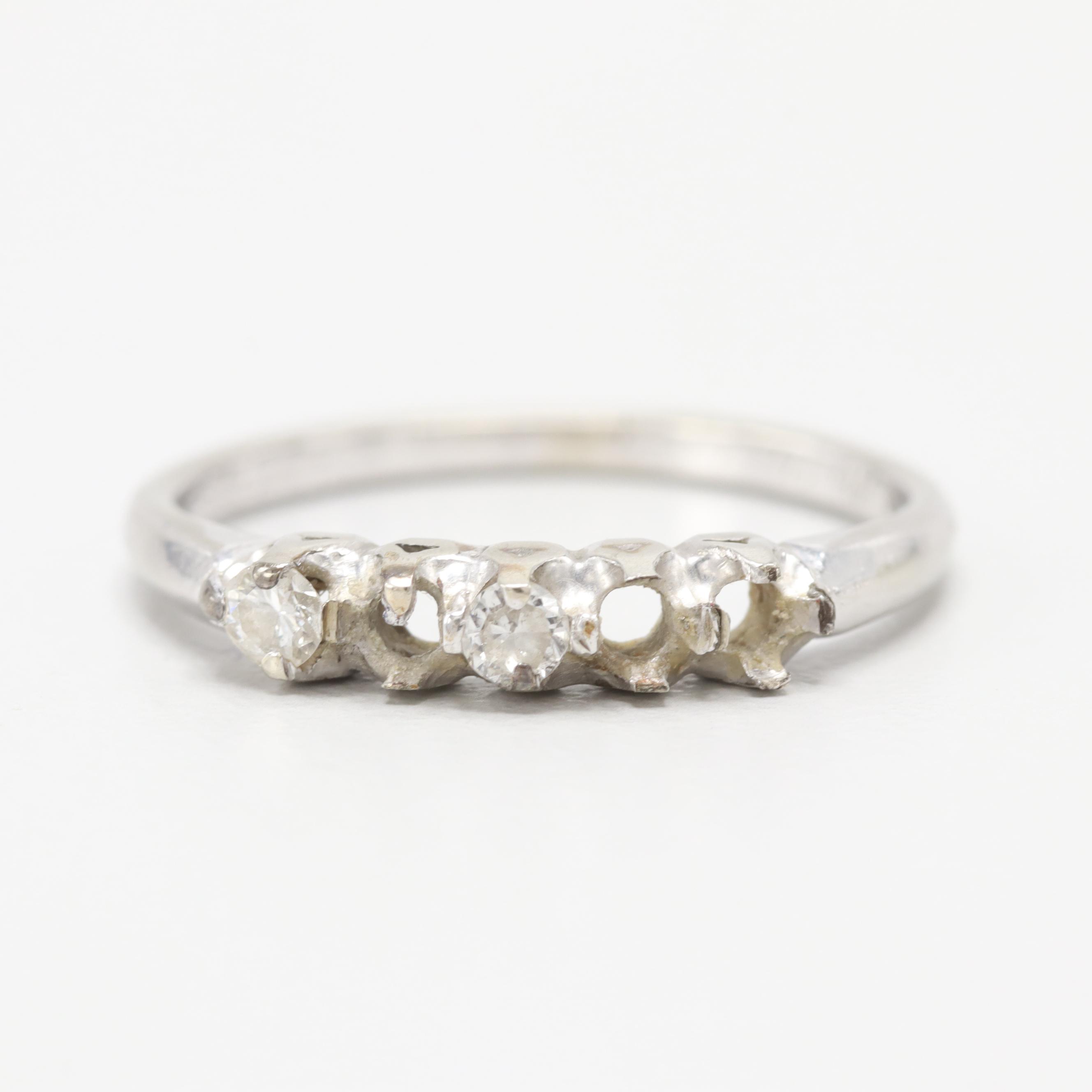 14K White Gold Diamond Ring