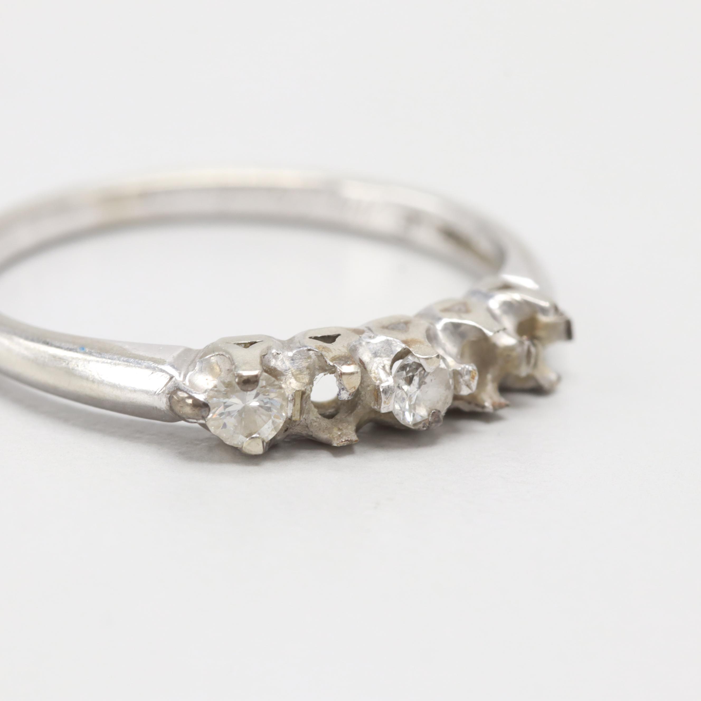 14K White Gold Diamond Ring
