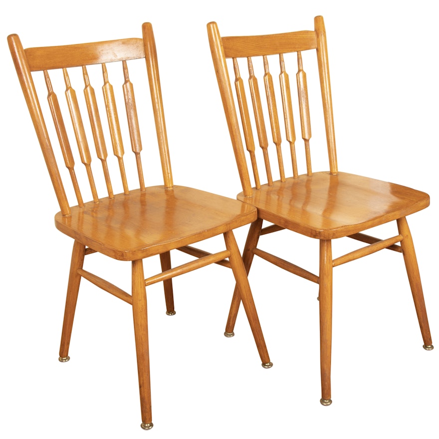 Maple Finish Arrow Back Side Chairs, Mid/Late 20th Century