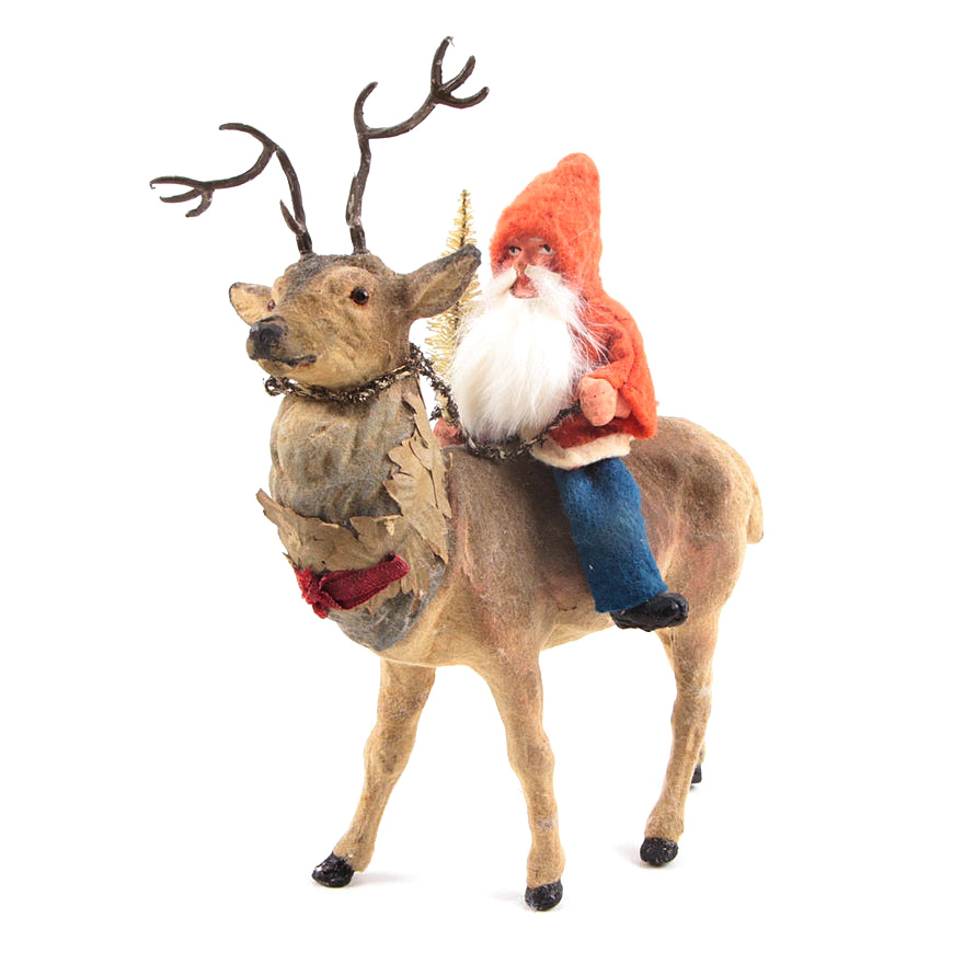 Antique German Belsnickle and Deer Candy Container