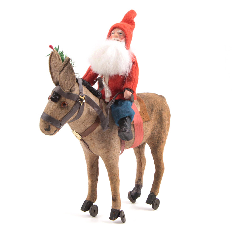 Antique German Belsnickle and Donkey Candy Container