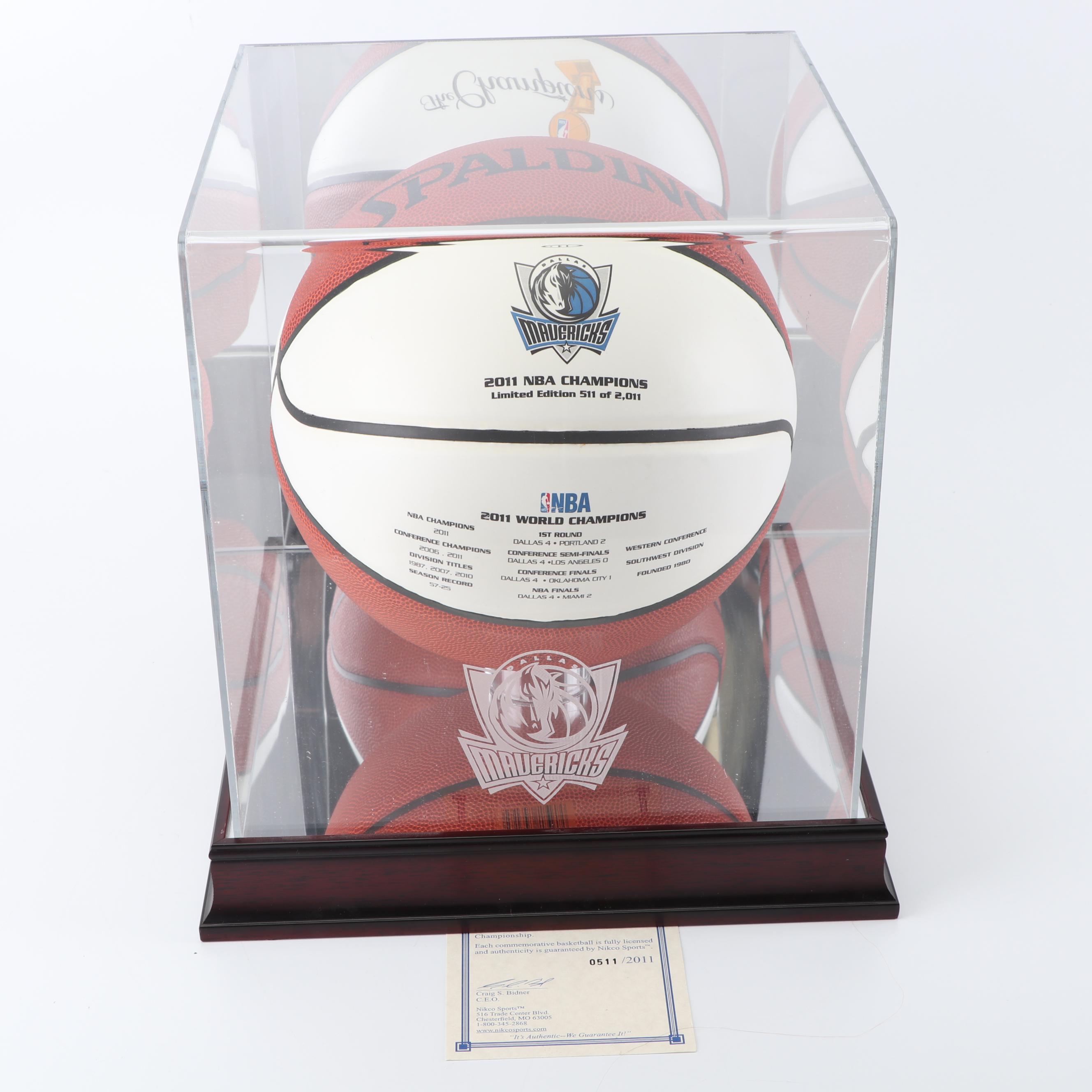 Dallas Mavericks 2011 NBA Championship Commemorative Basketball in Case