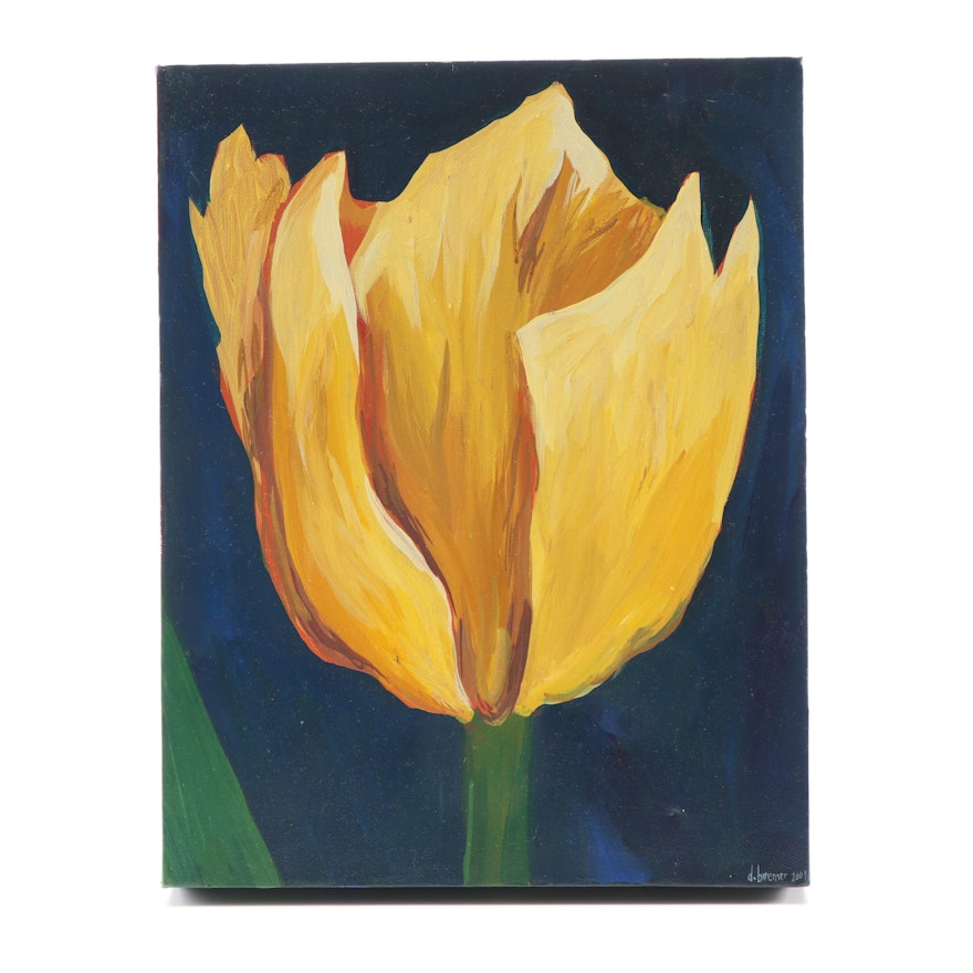 David Beemer Acrylic Painting "The Yellow Tulip"