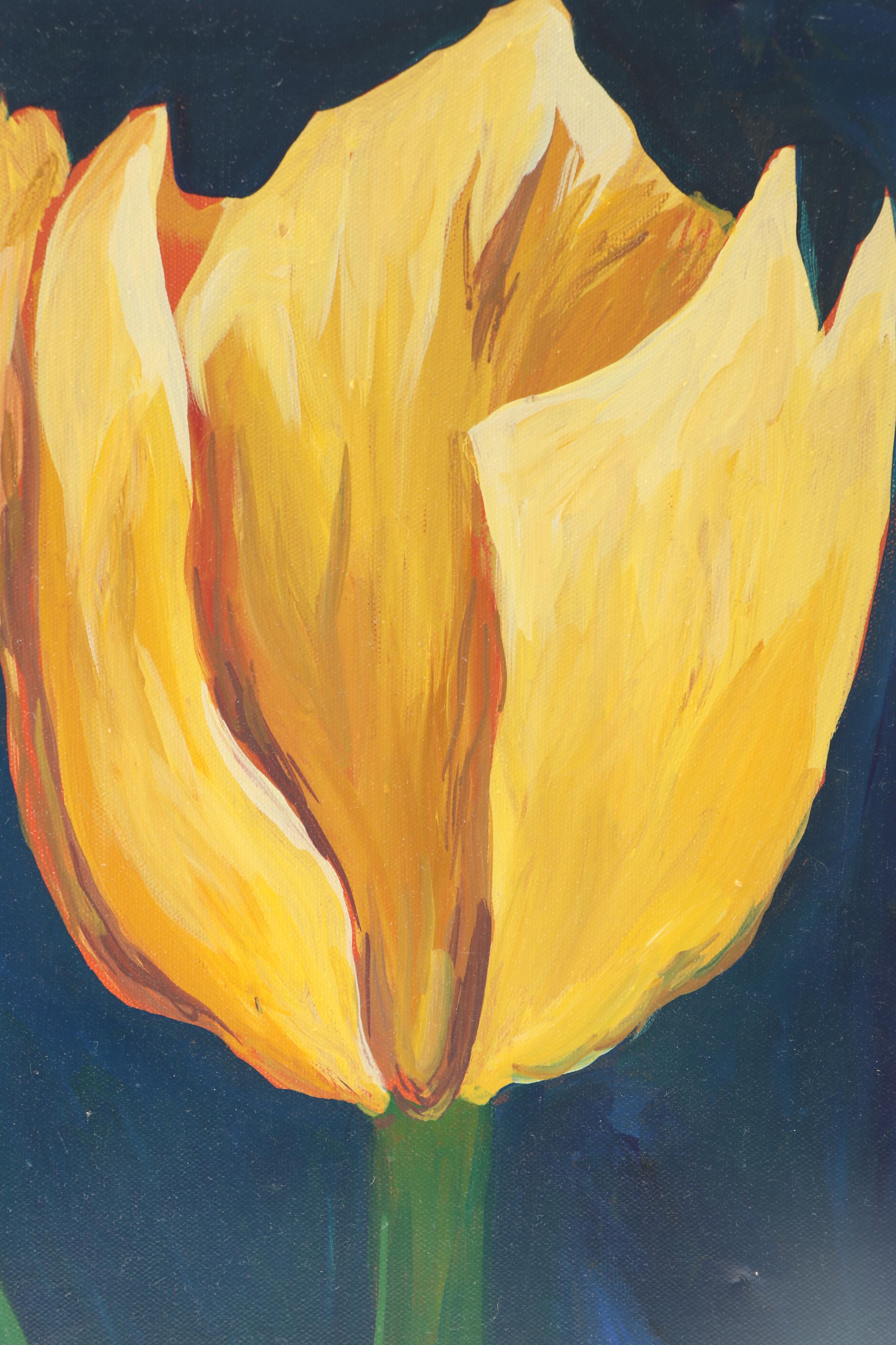 David Beemer Acrylic Painting "The Yellow Tulip"