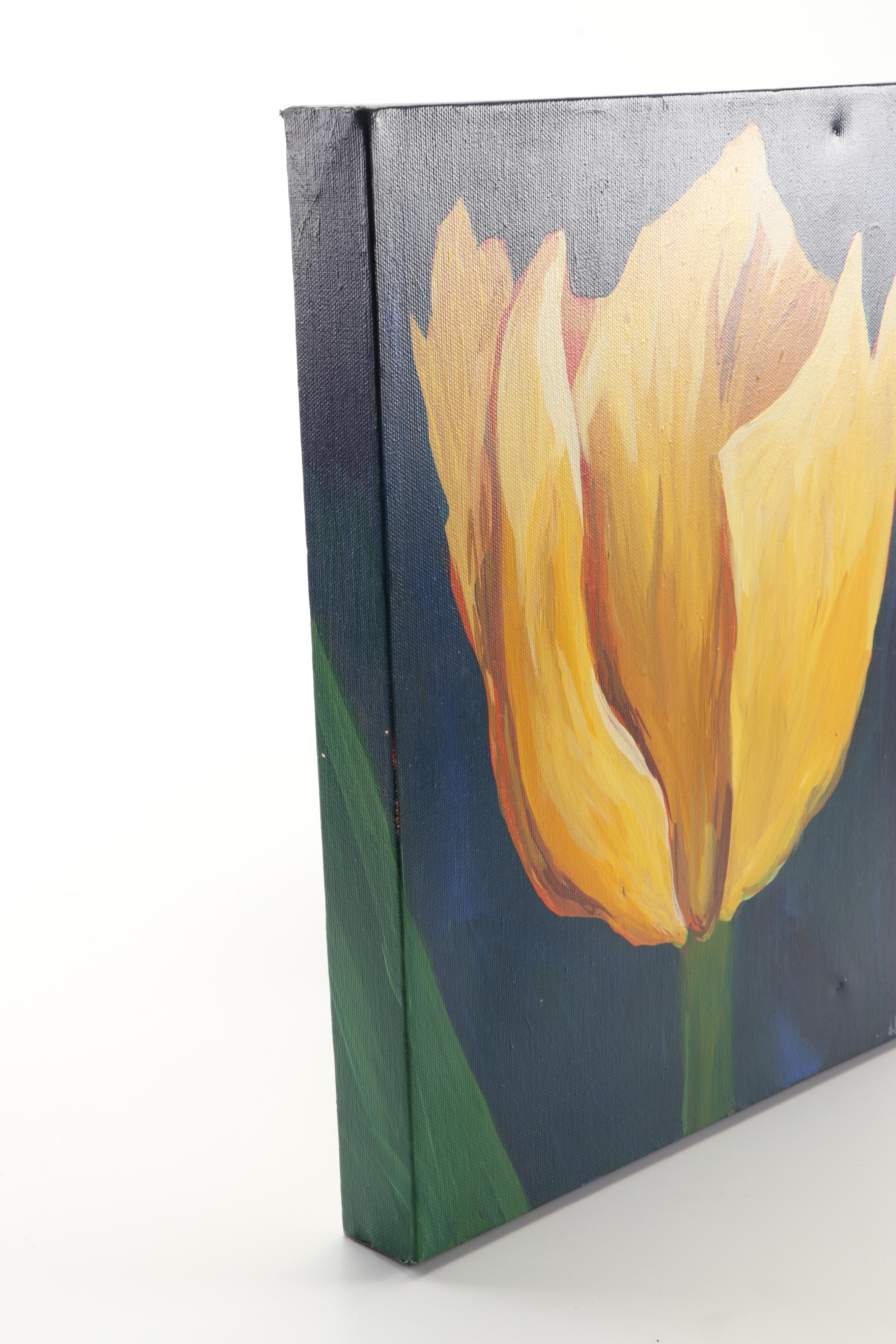 David Beemer Acrylic Painting "The Yellow Tulip"