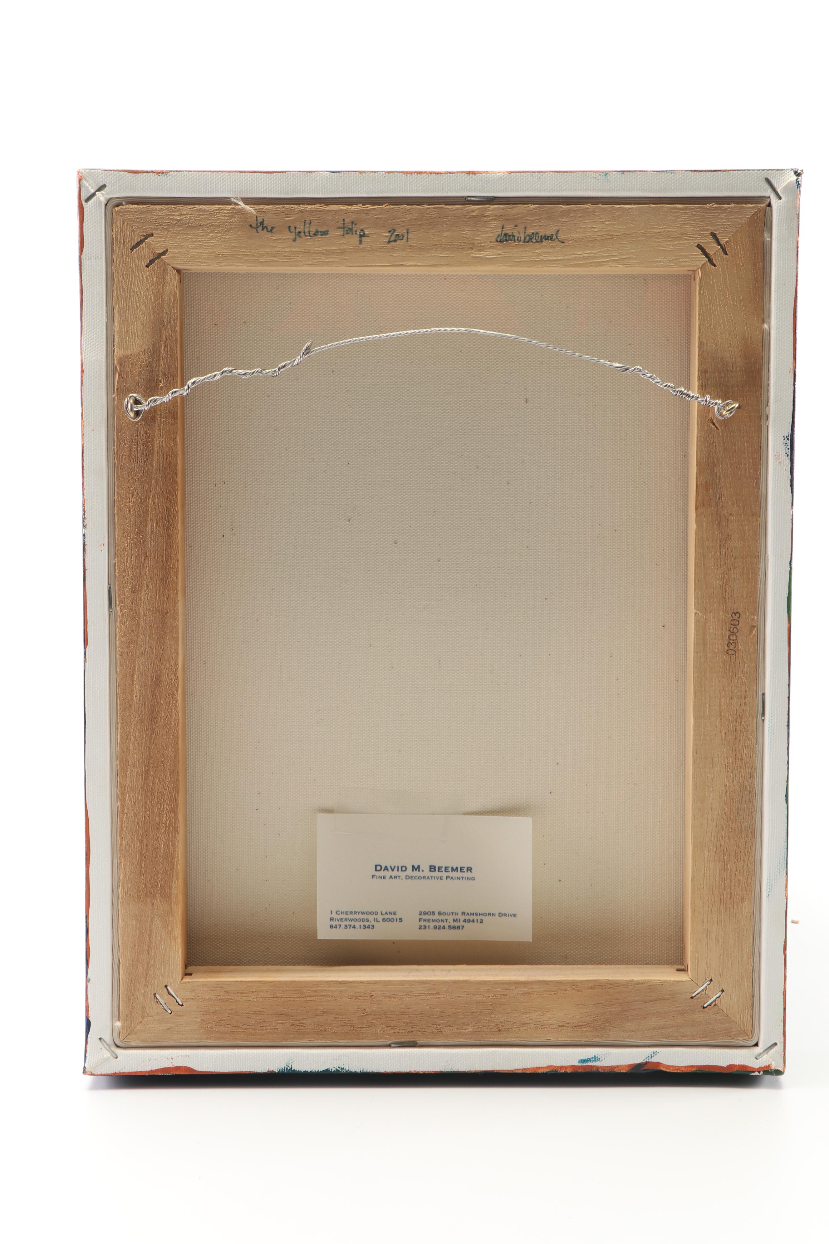 David Beemer Acrylic Painting "The Yellow Tulip"