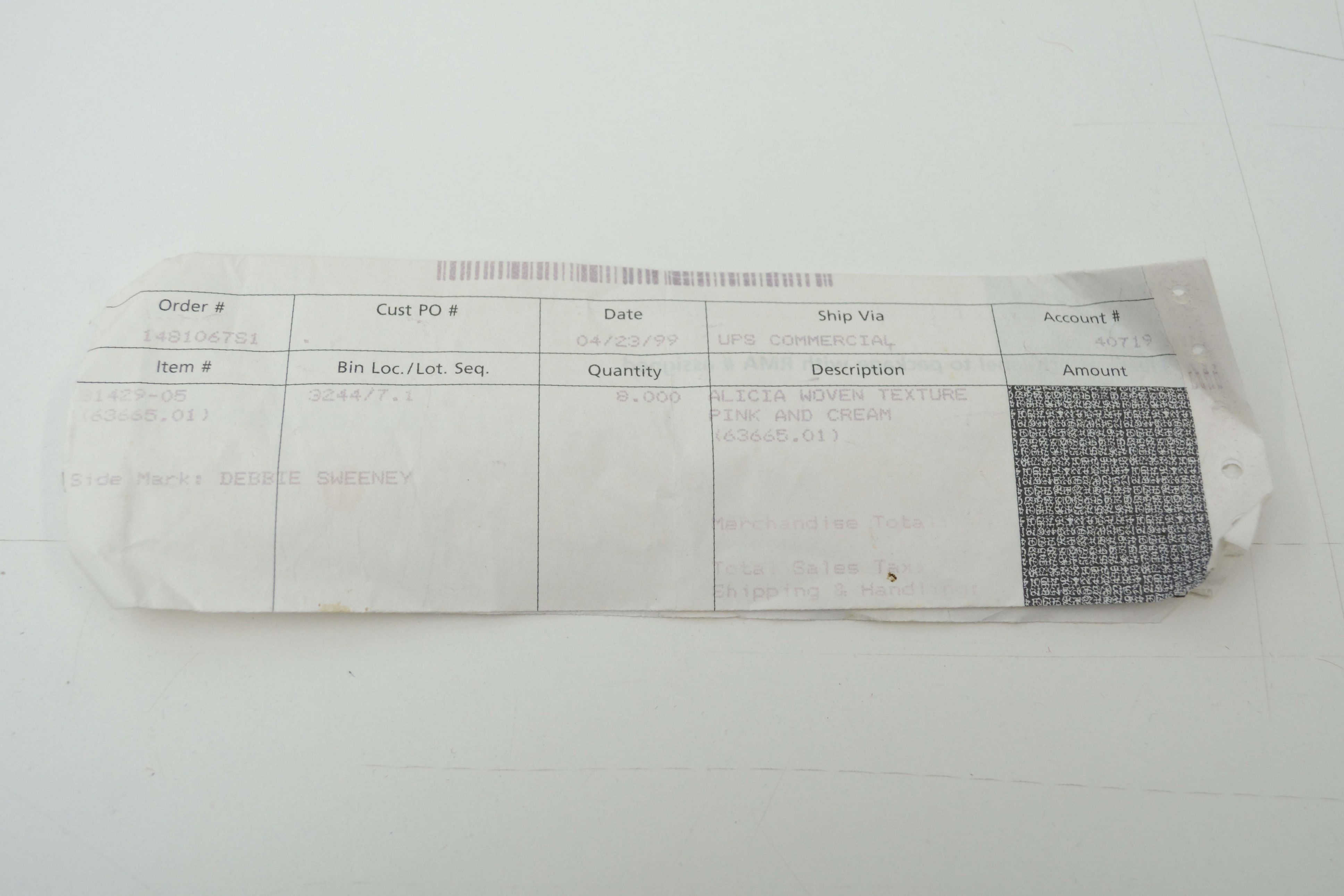 Brunschwig & FIls "Alicia" Woven Texture Pink and Cream Upholstery Fabric Bolt