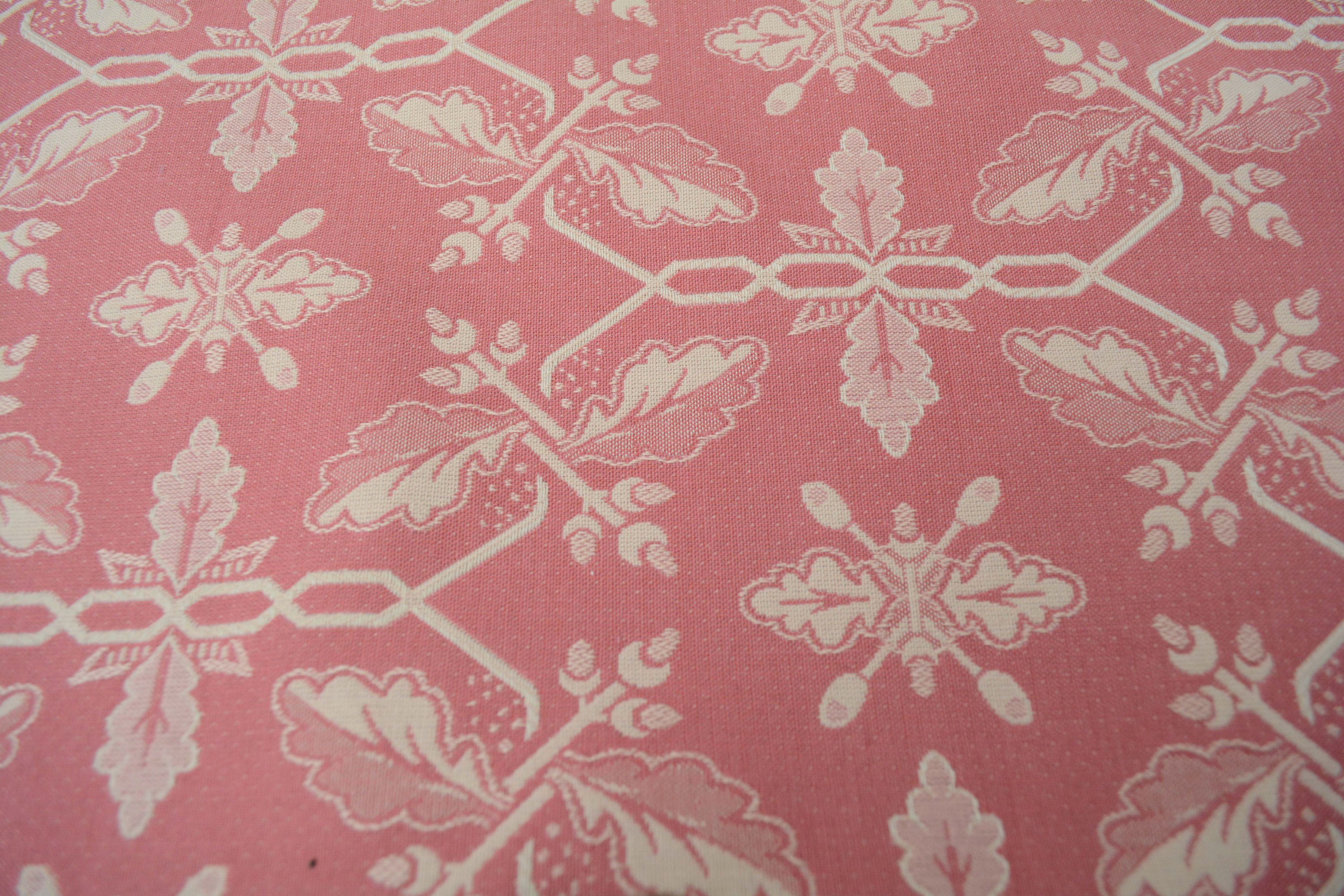 Brunschwig & FIls "Alicia" Woven Texture Pink and Cream Upholstery Fabric Bolt