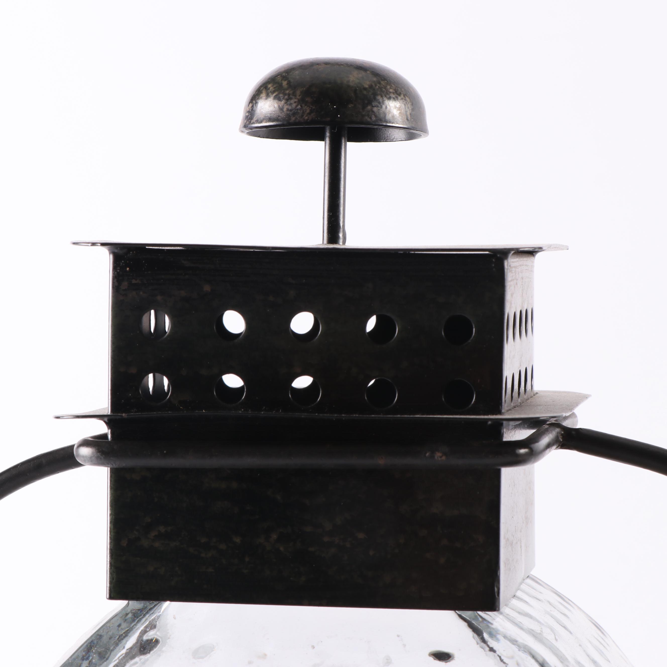 Pair of Metal and Glass Candle Lanterns