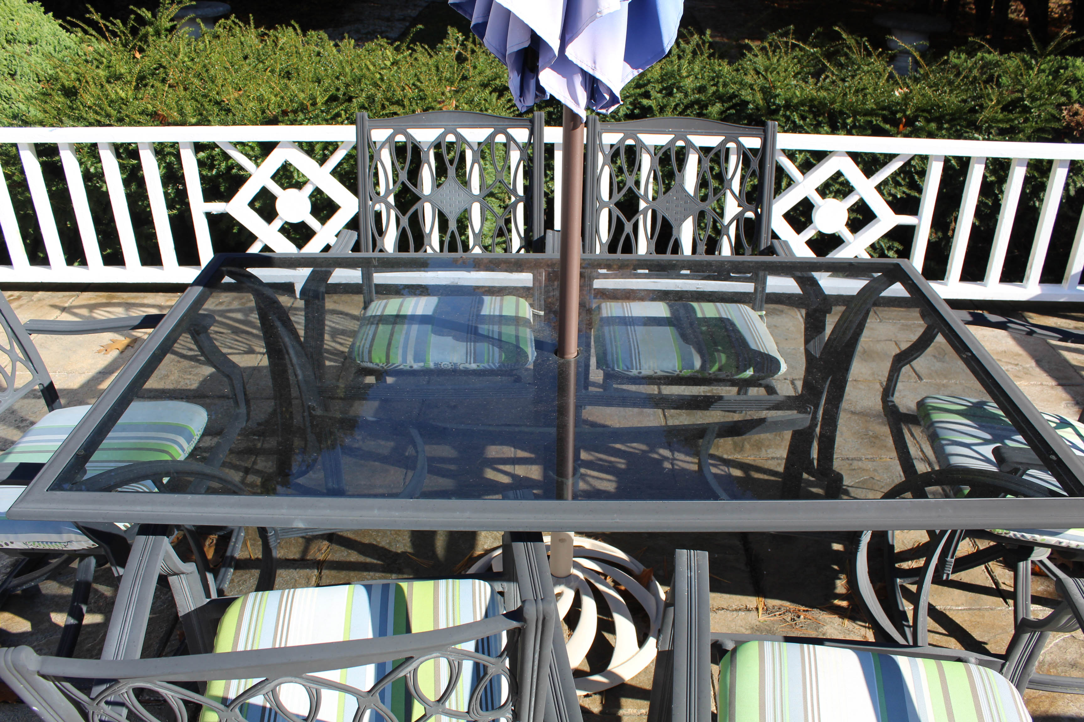 Hampton Bay Outdoor Furniture Set with Glass Top Table
