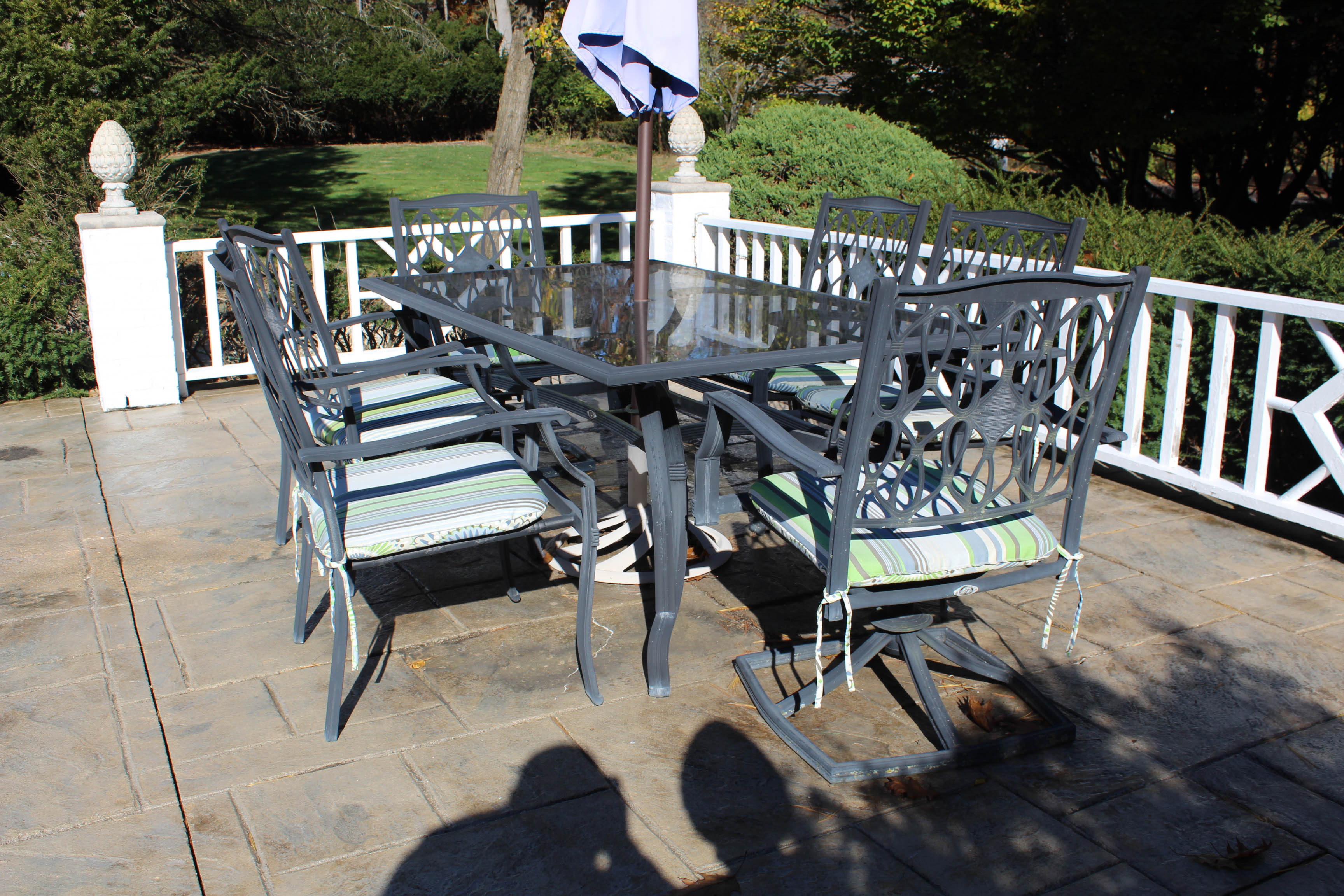 Hampton Bay Outdoor Furniture Set with Glass Top Table
