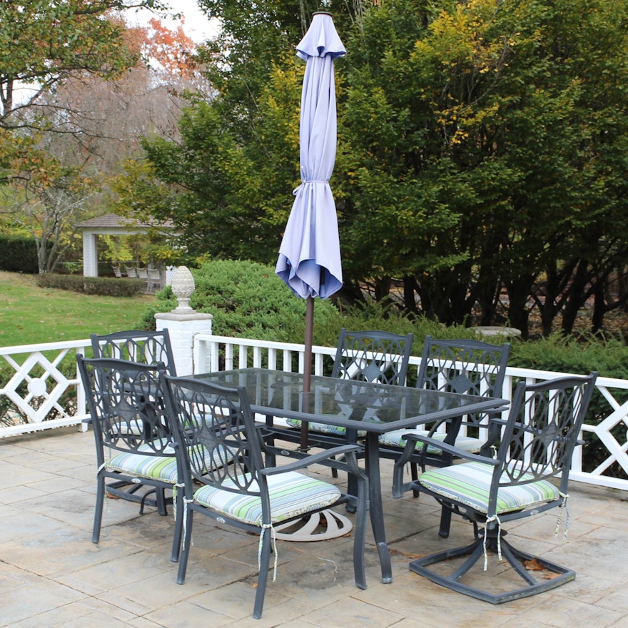 Hampton Bay Outdoor Furniture Set with Glass Top Table