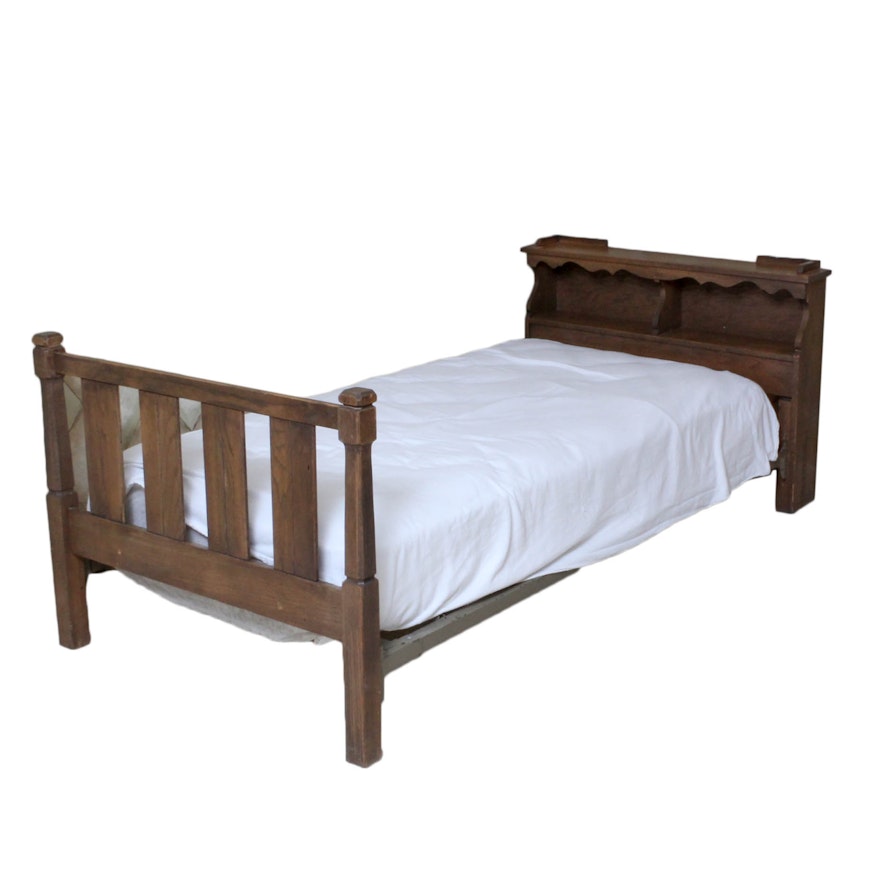 Oak Twin Bed, Late 20th Century