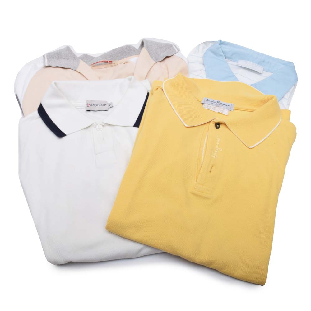 Men's Polos Including Prada, Moncler, and Salvatore Ferragamo