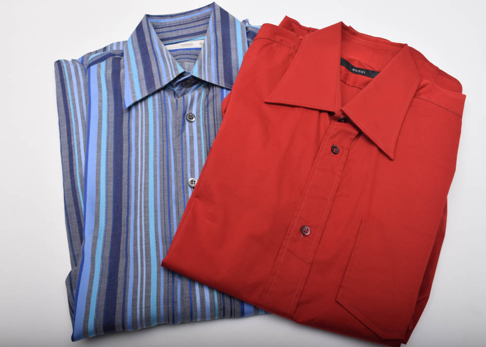 Men's Button Down Shirts Including Prada, Gucci, and Givenchy