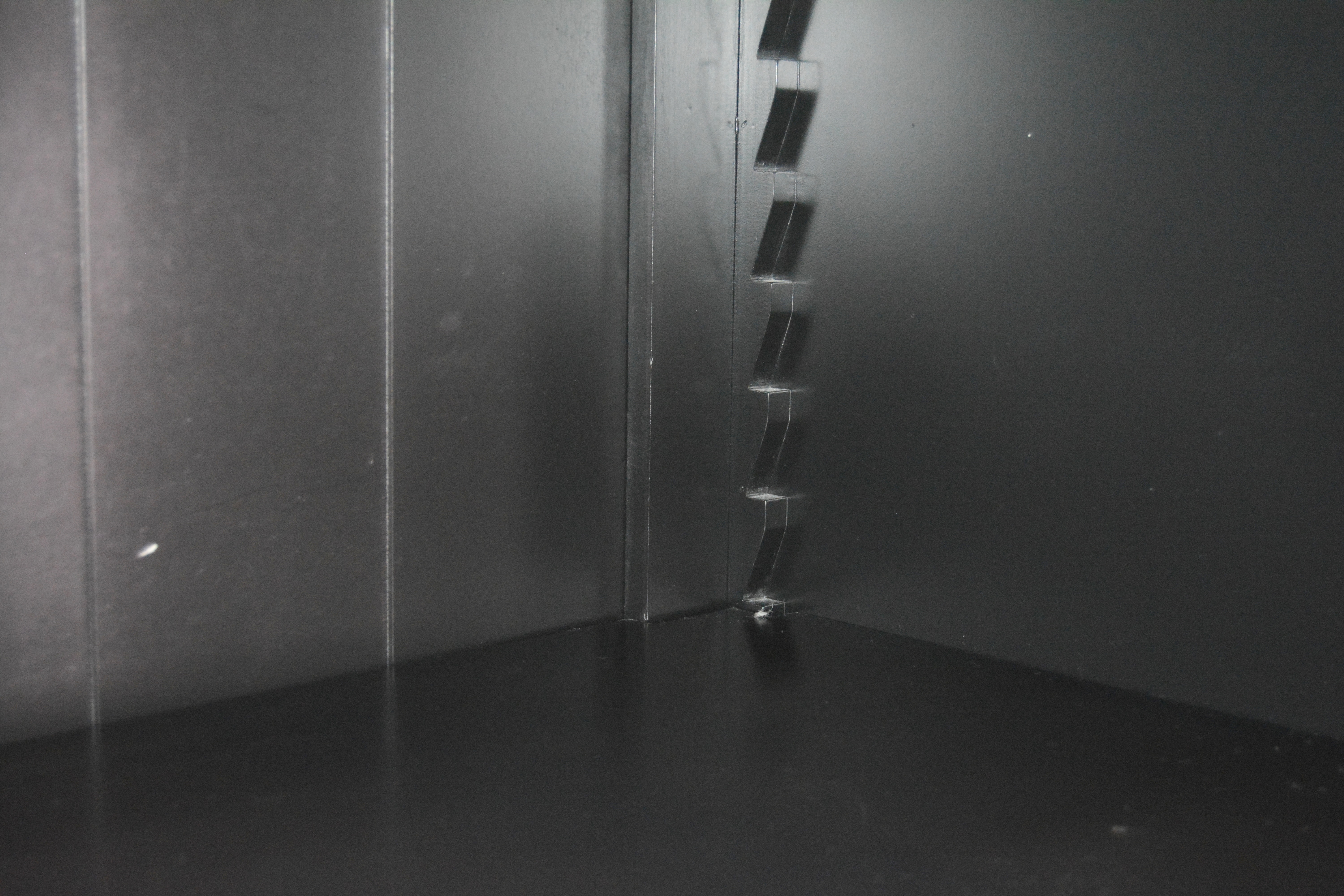 Contemporary Black Double Bookcase with Ladder by London