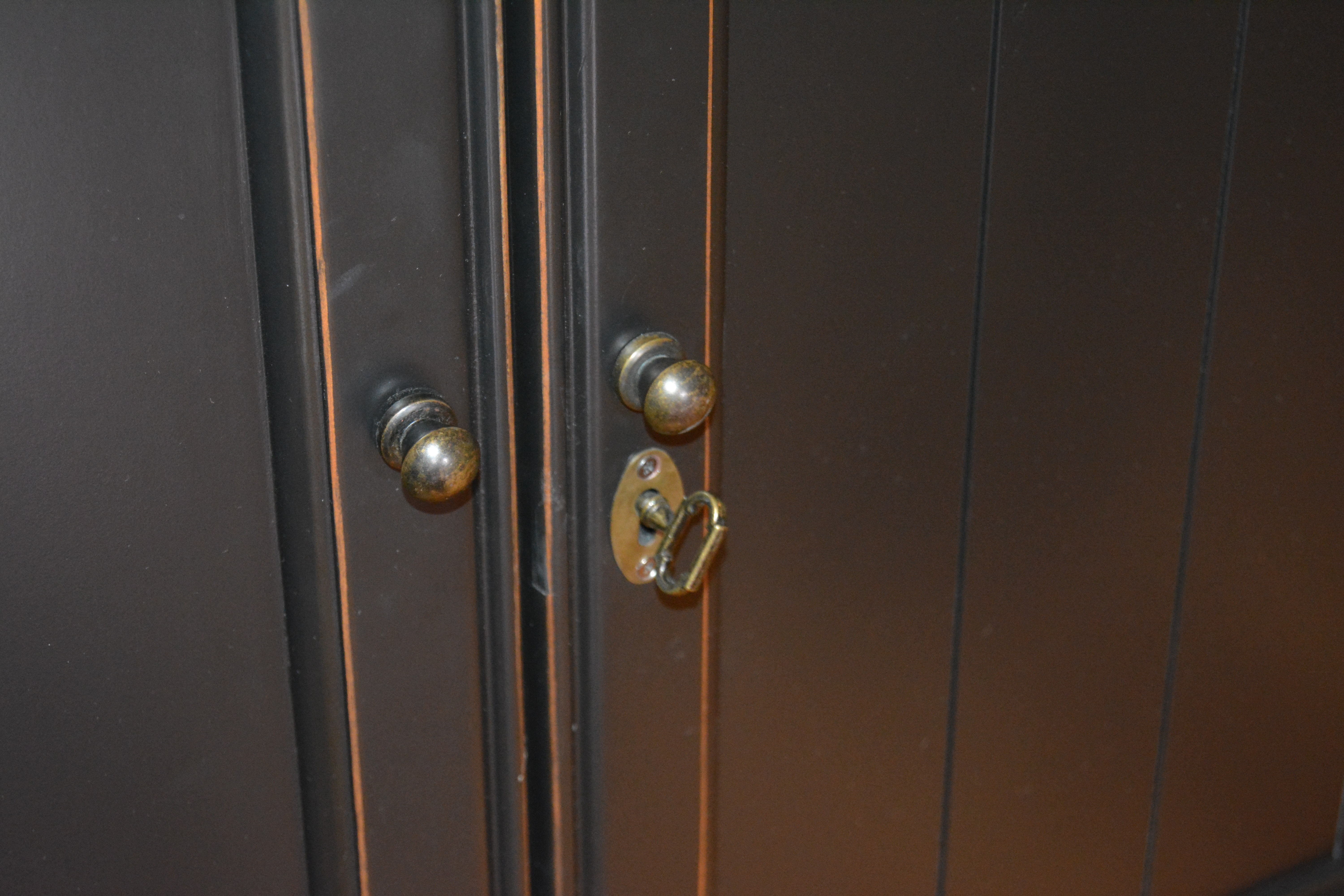 Contemporary Black Double Bookcase with Ladder by London