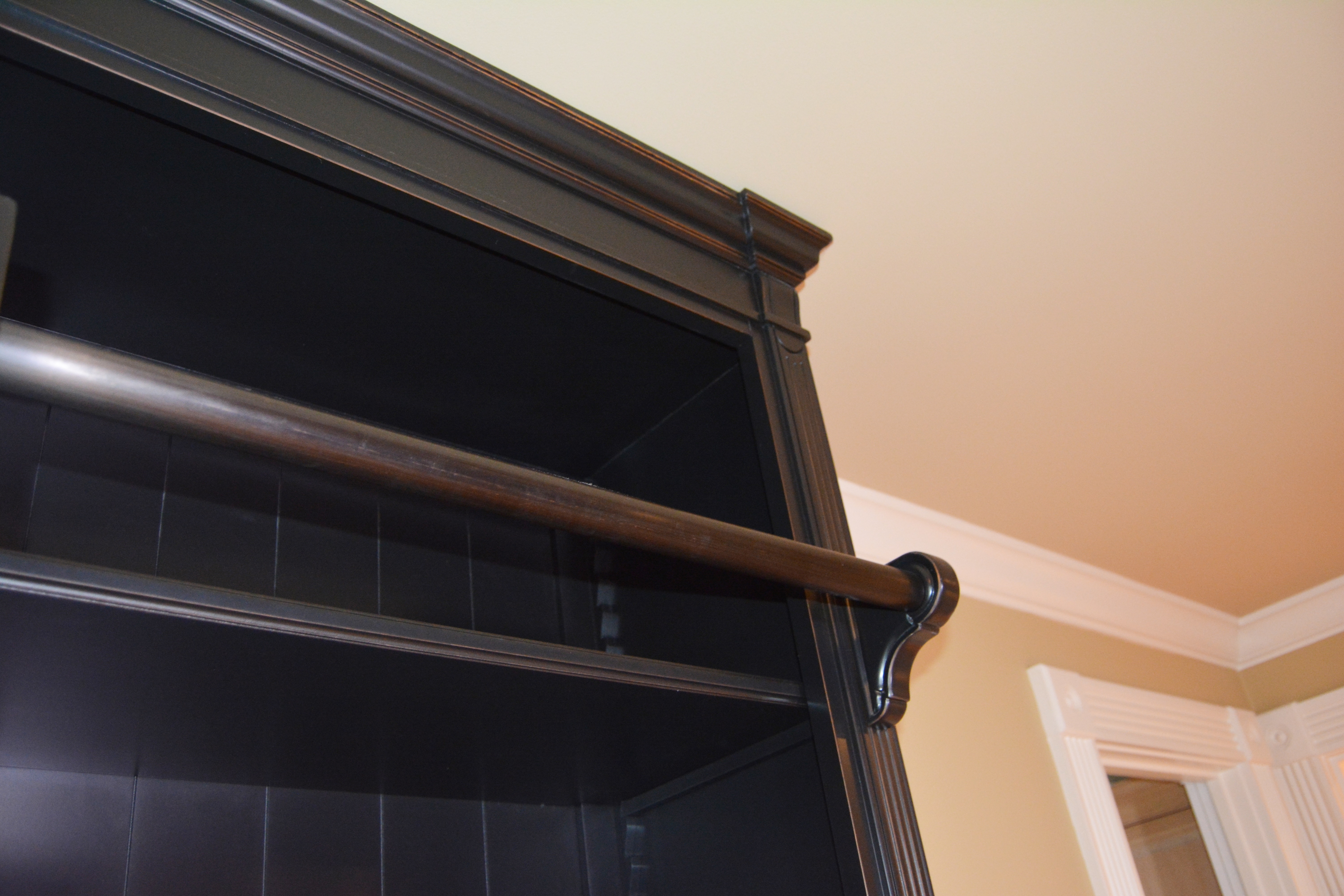 Contemporary Black Double Bookcase with Ladder by London