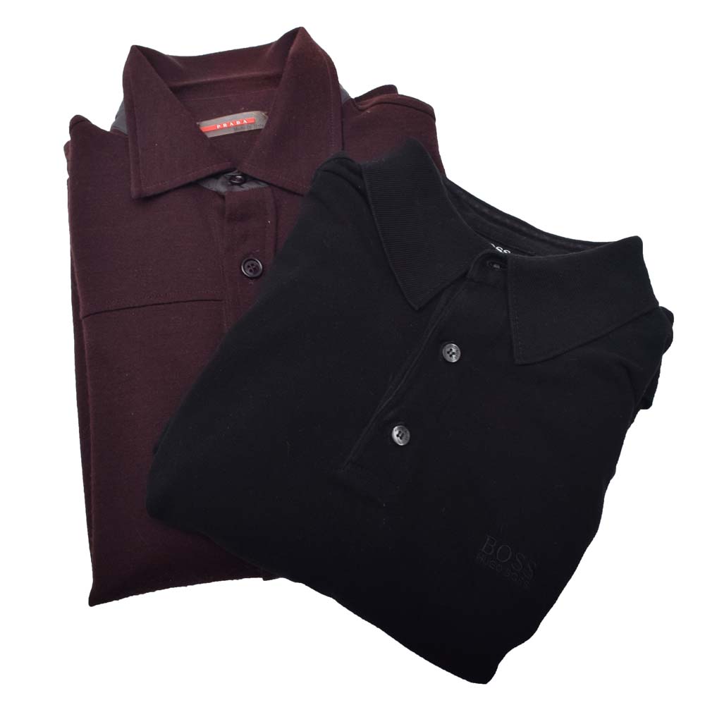 Men's Long Sleeve Polo Shirts Including Prada and Boss