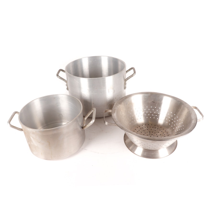 Wear-Ever and Dura-Wear Stockpots and Colander