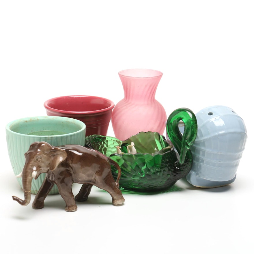 Assorted Ceramic and Glass Table Decor