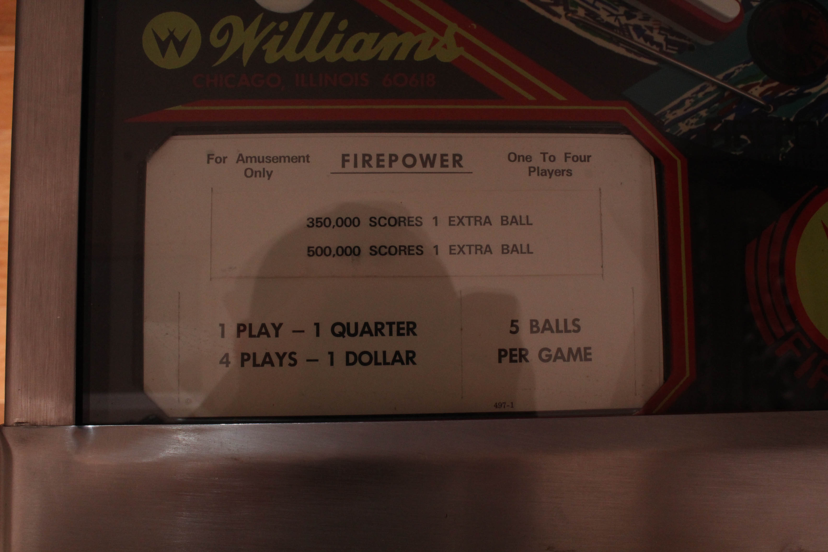 1980 Williams Multi-Ball "Firepower" Pinball Machine
