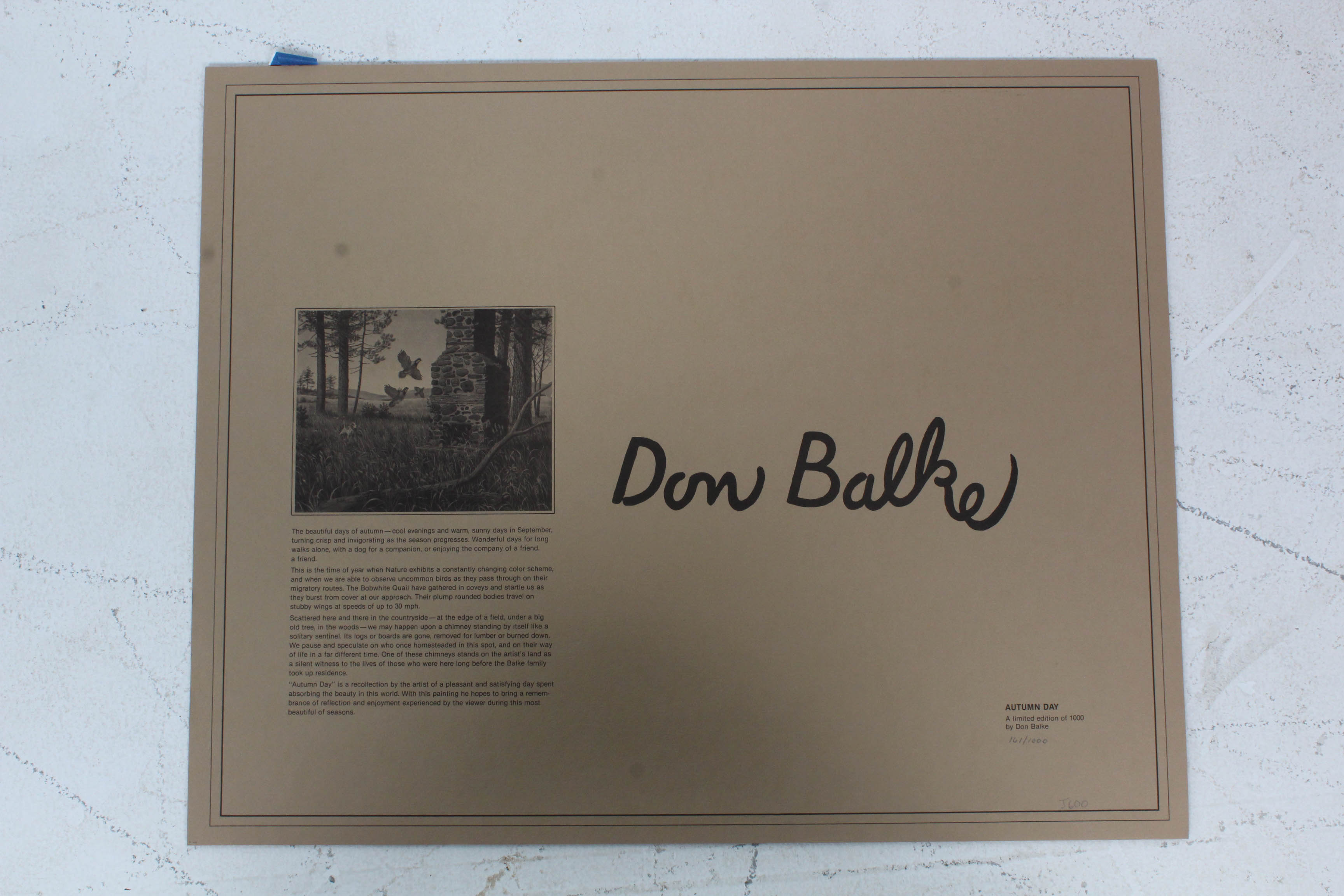 Don Balke Limited Edition Print "Autumn Day"