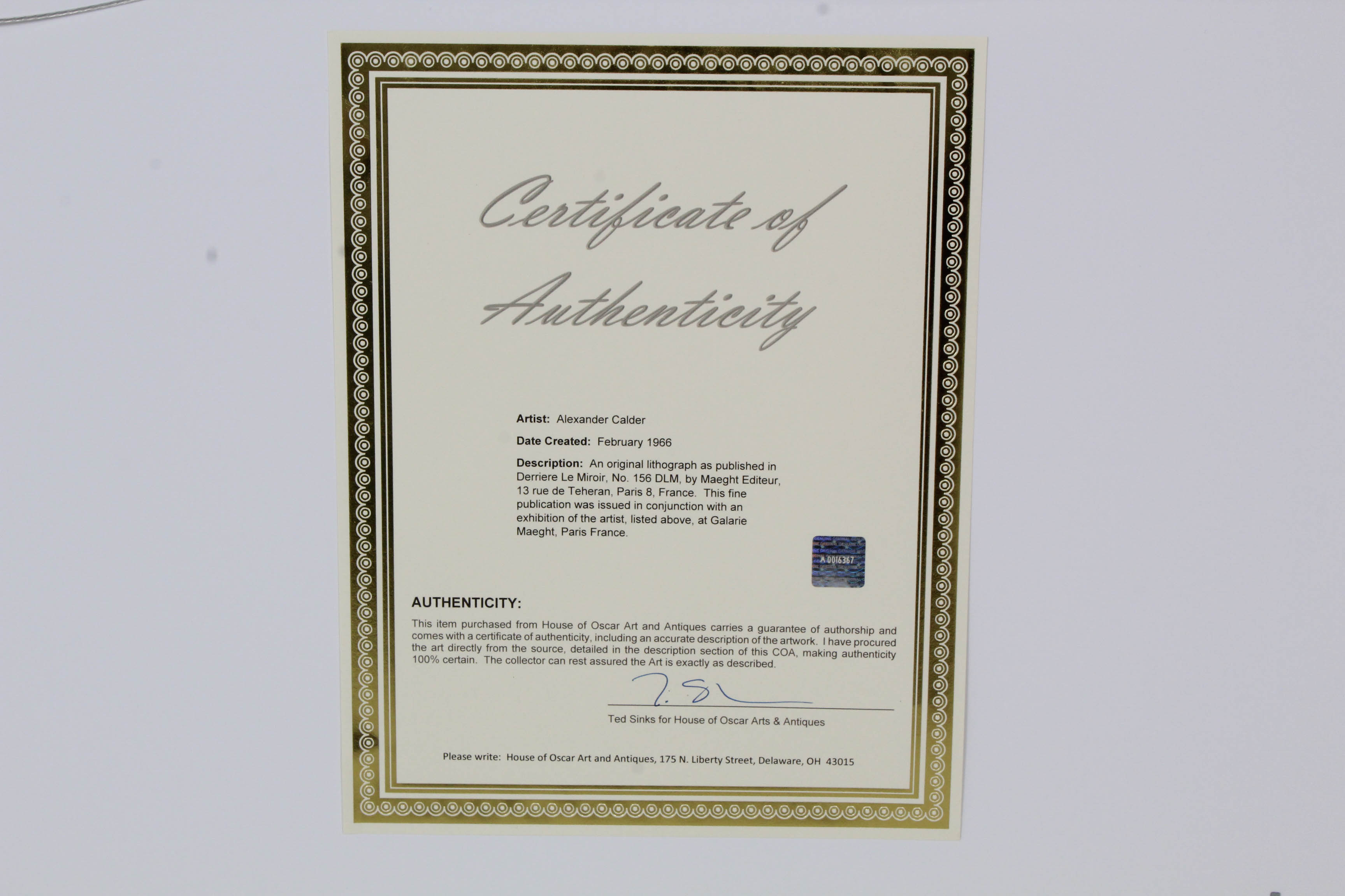 Alexander Calder Two-Page Color Lithograph from "Derriere le Miroir"