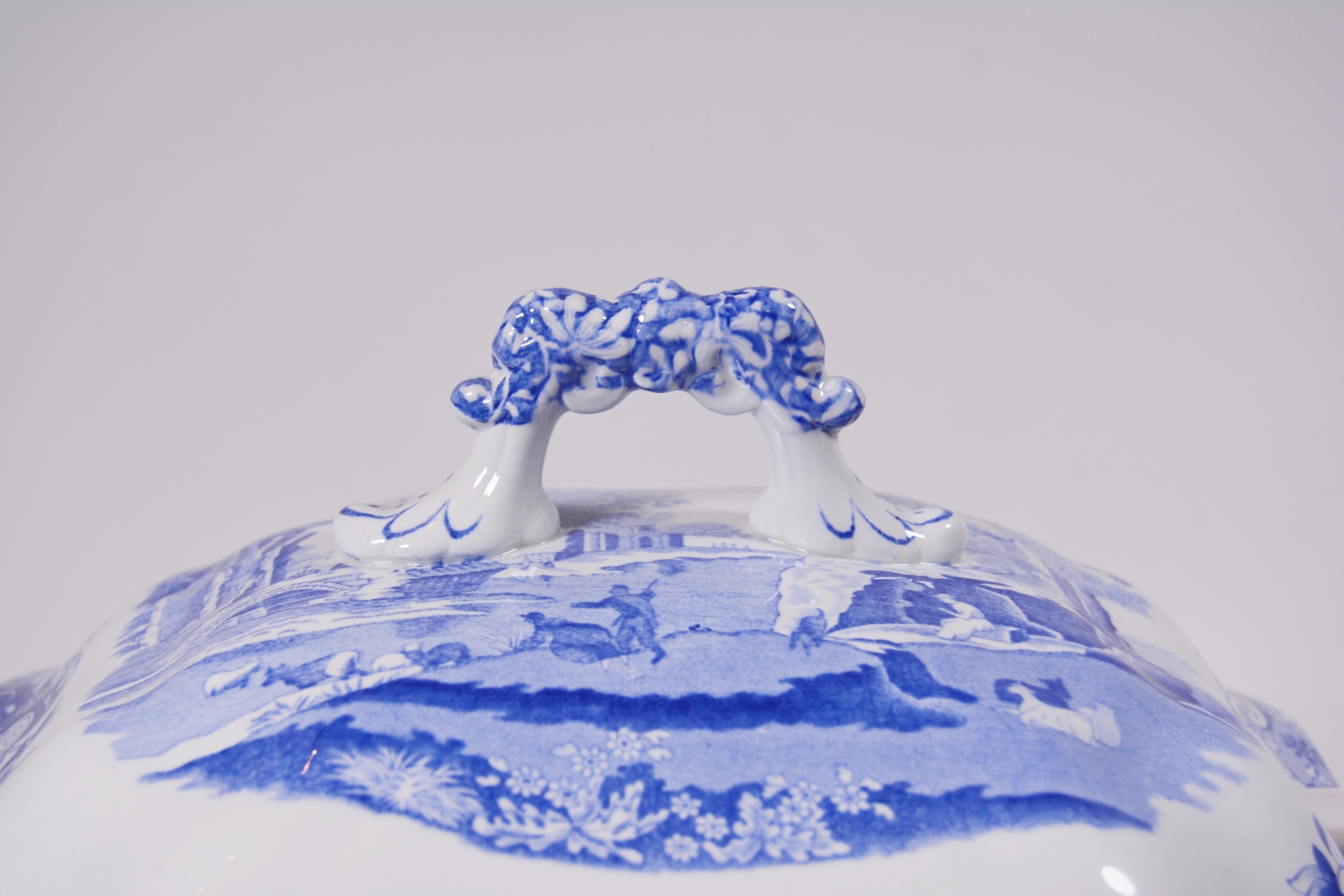 Spode "Blue Italian" Earthenware Lidded Tureen with Ladle and Underplate