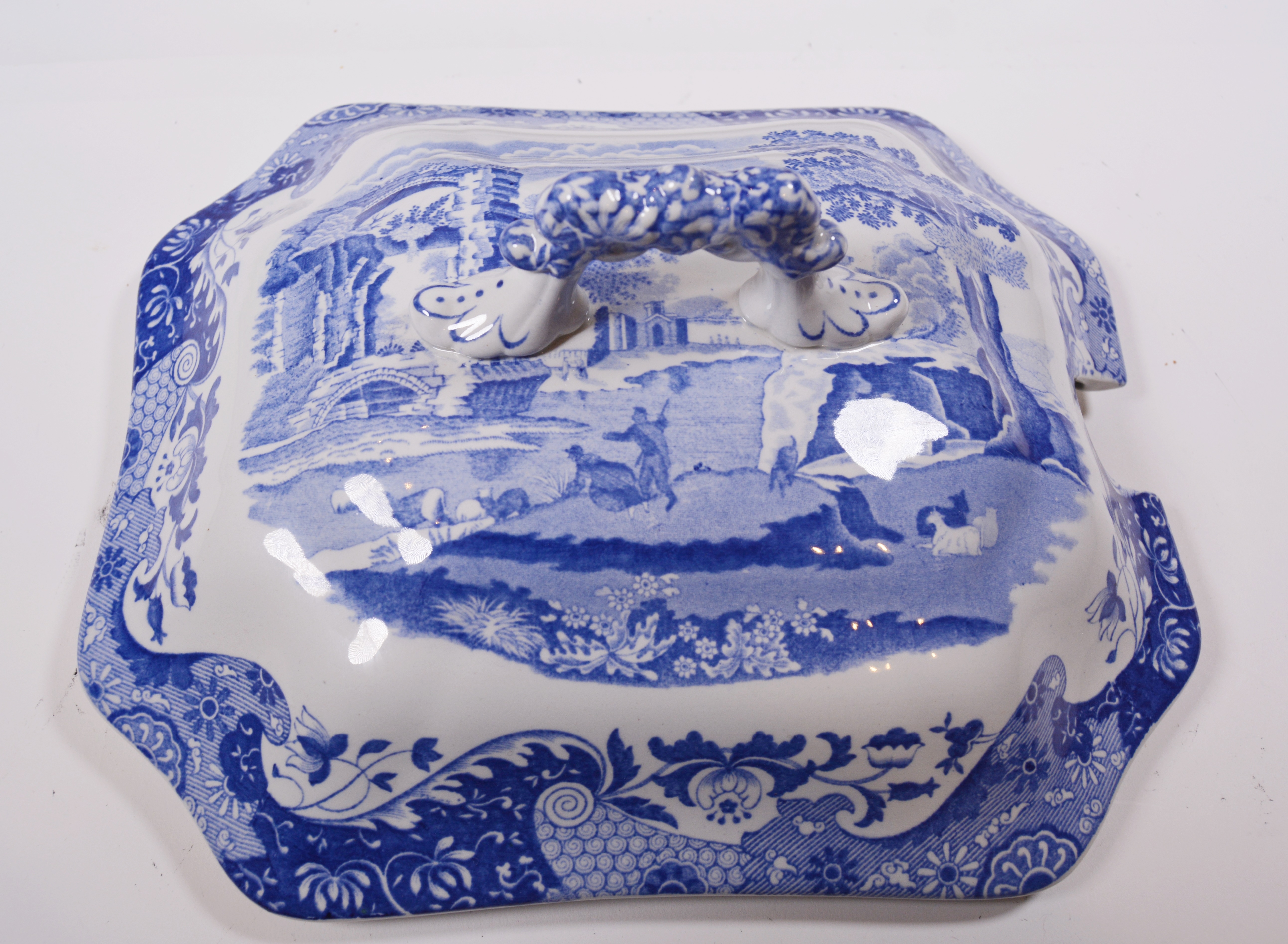 Spode "Blue Italian" Earthenware Lidded Tureen with Ladle and Underplate
