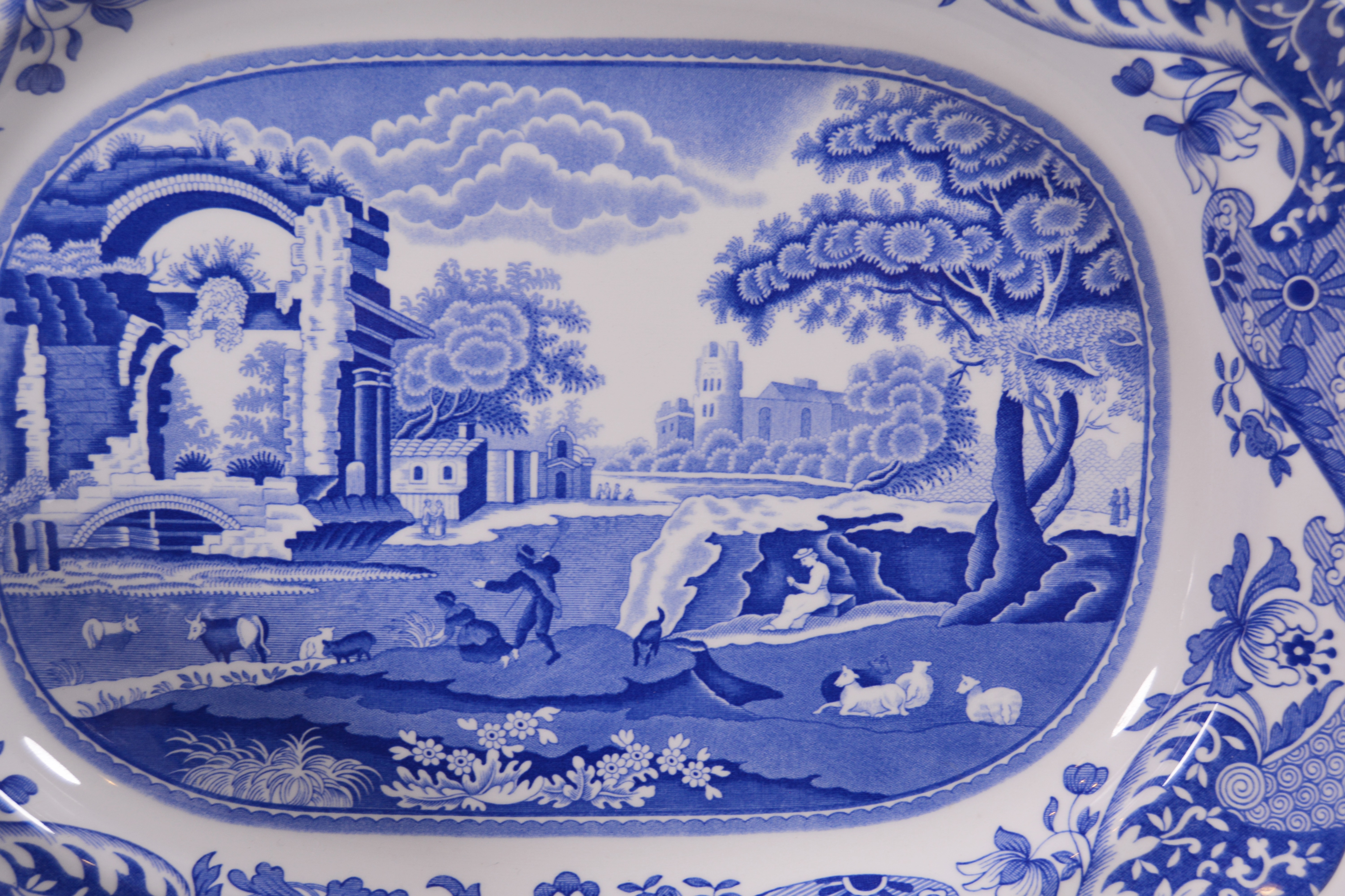 Spode "Blue Italian" Earthenware Lidded Tureen with Ladle and Underplate