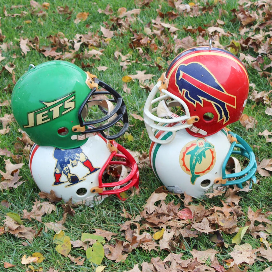 Vintage AFC East Division Football Helmets