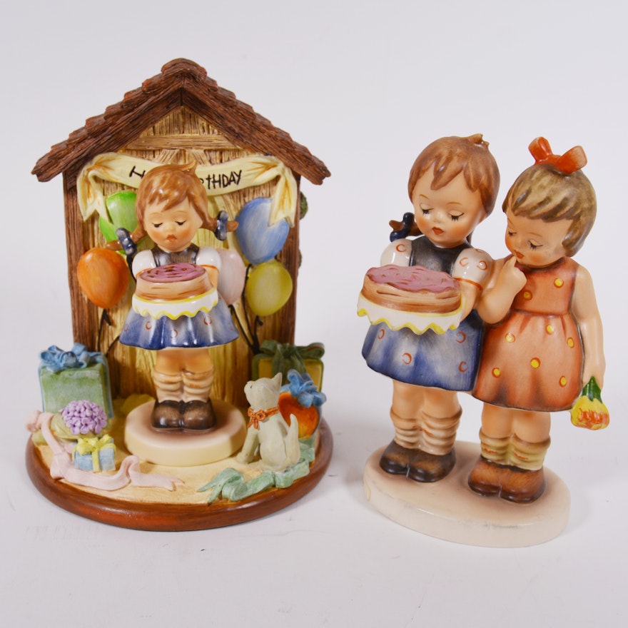 Goebel M.I. Hummel "Happy Birthday Set" and "Sweet As Can Be" Figurines