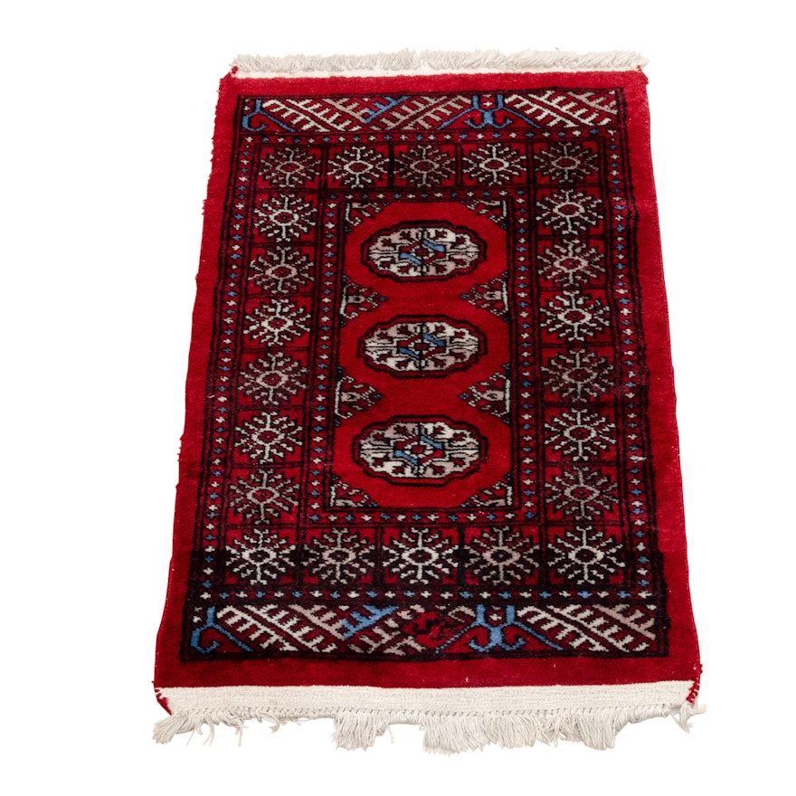 Hand-Knotted Pakistani Bokhara Wool Rug